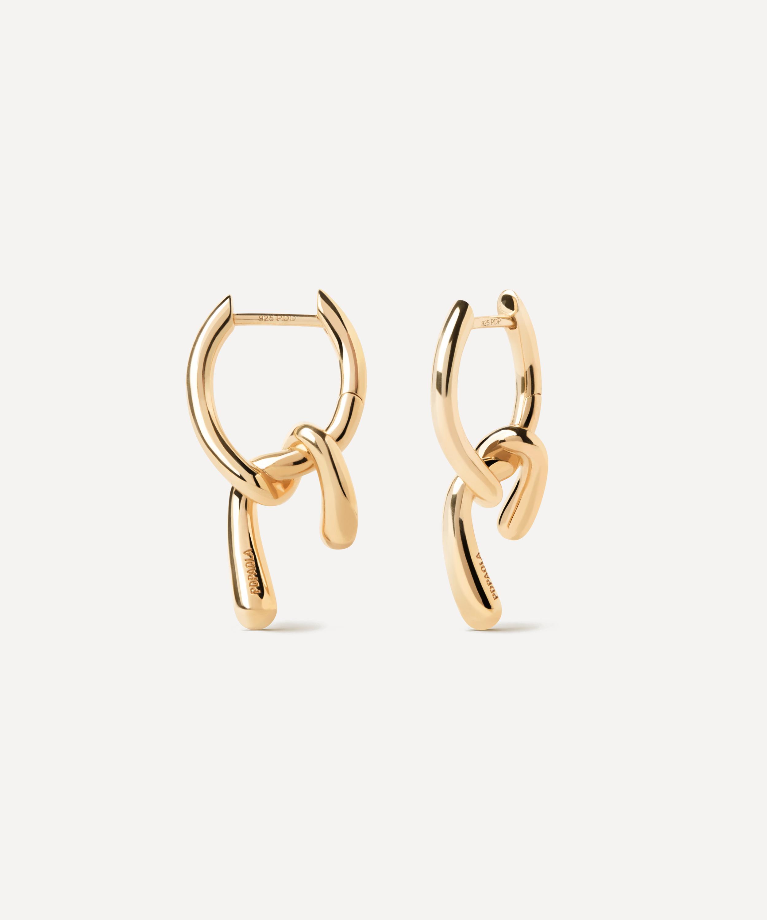 PDPAOLA - 18ct Gold-Plated Mini Twist Hoop Earrings image number 0