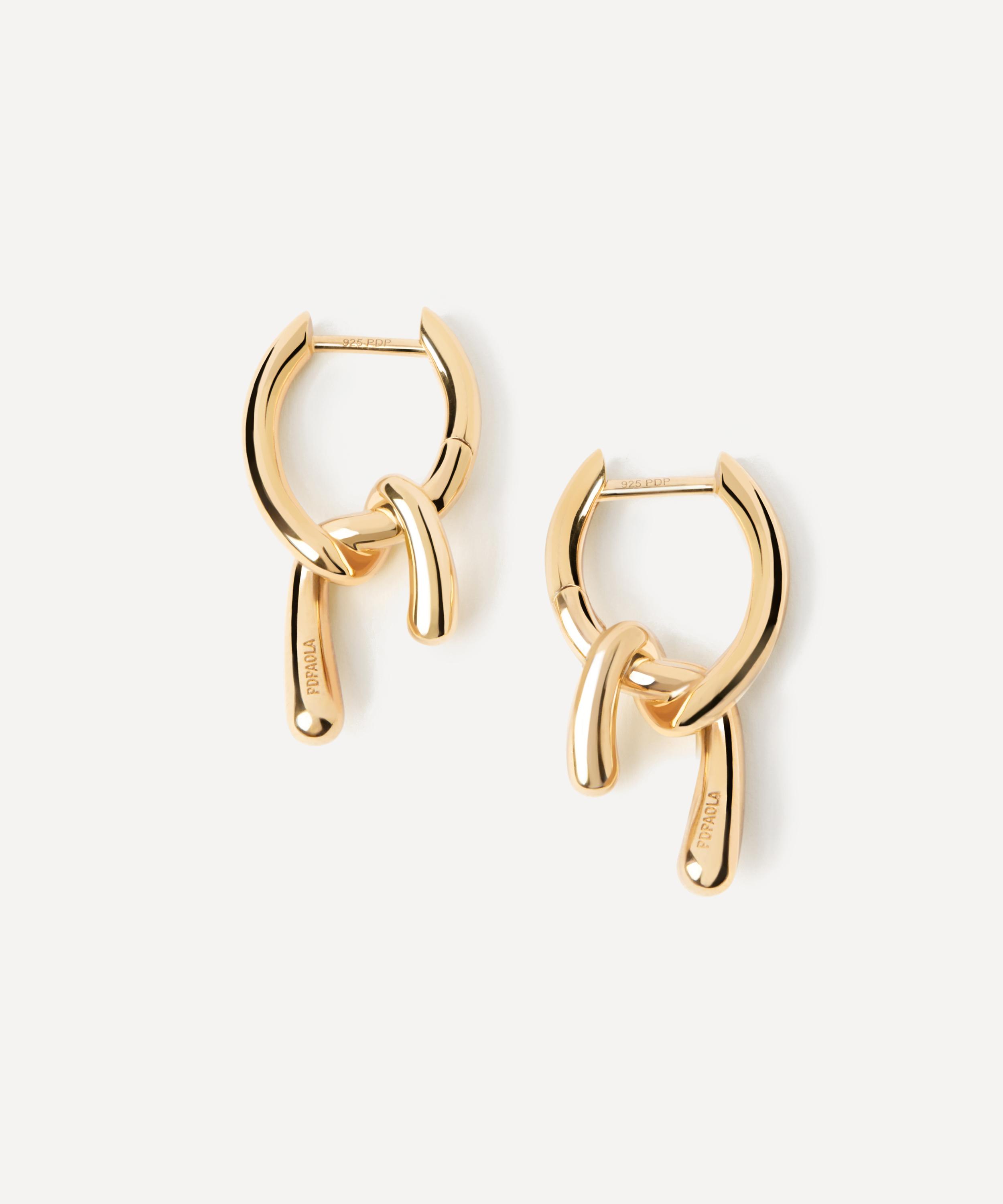 PDPAOLA - 18ct Gold-Plated Mini Twist Hoop Earrings image number 2