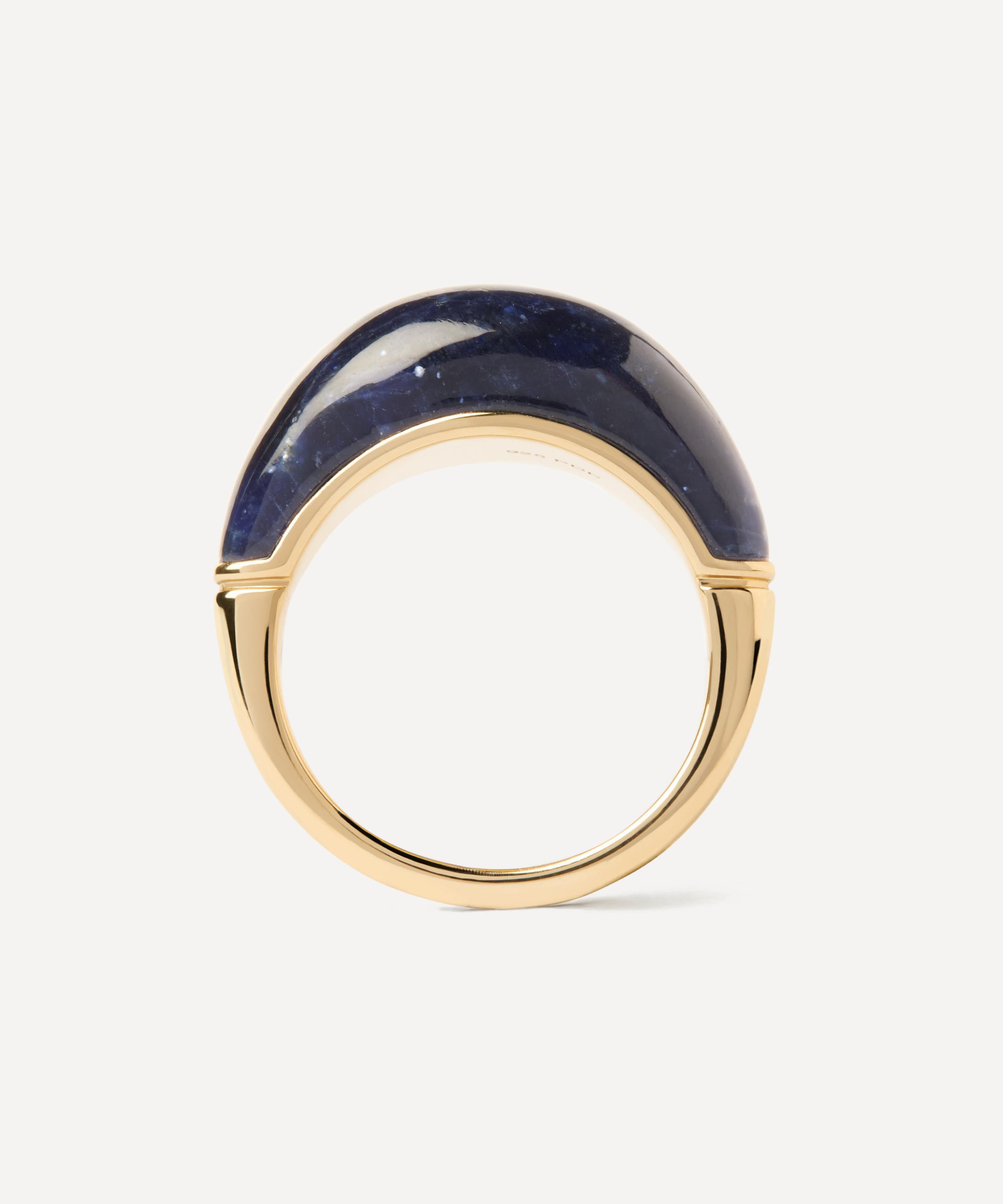 PDPAOLA - 18ct Gold-Plated Sodalite Cosmos Stamp Ring image number 2