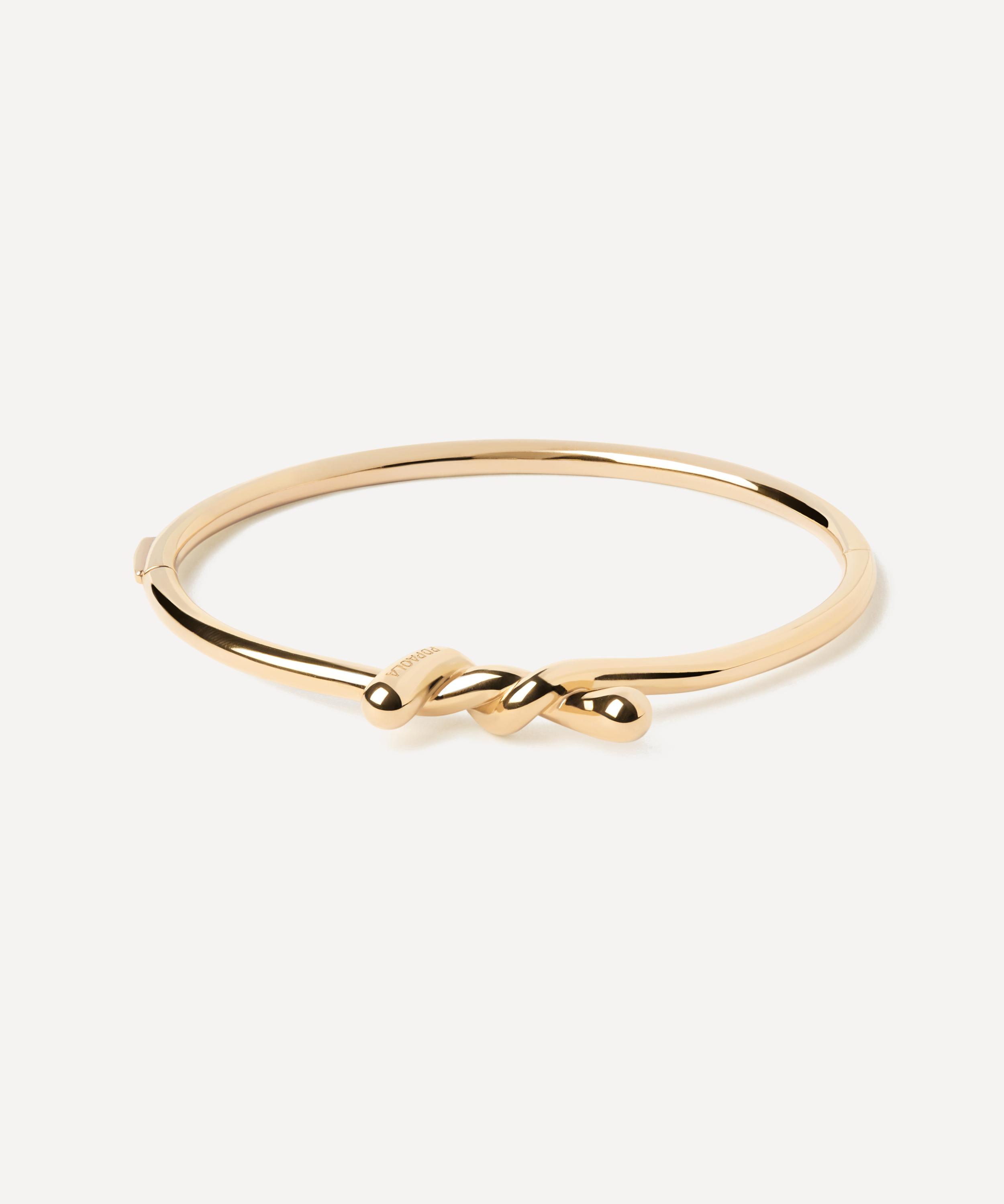 PDPAOLA - 18ct Gold-Plated Twist Bangle Bracelet image number 0