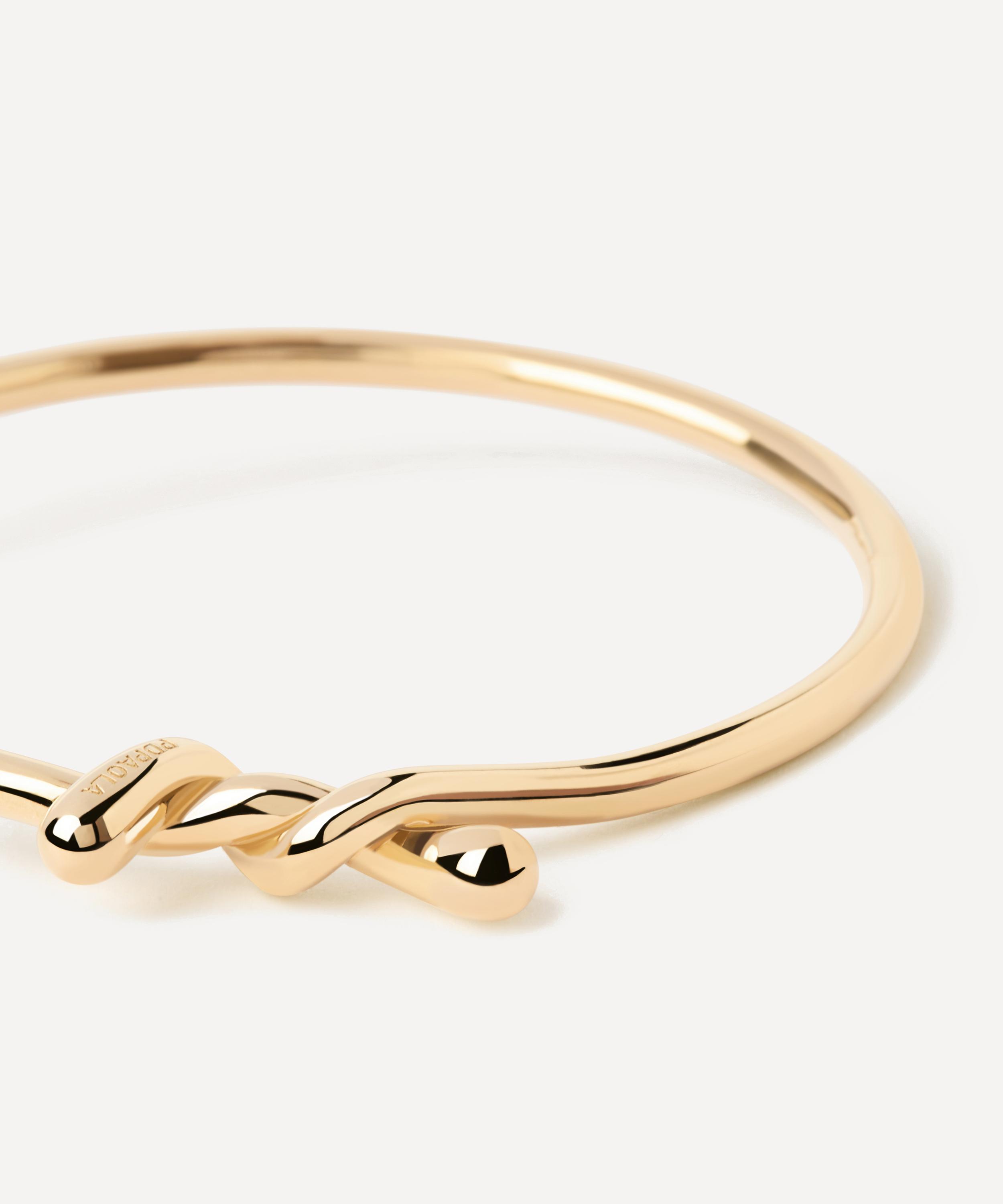 PDPAOLA - 18ct Gold-Plated Twist Bangle Bracelet image number 2