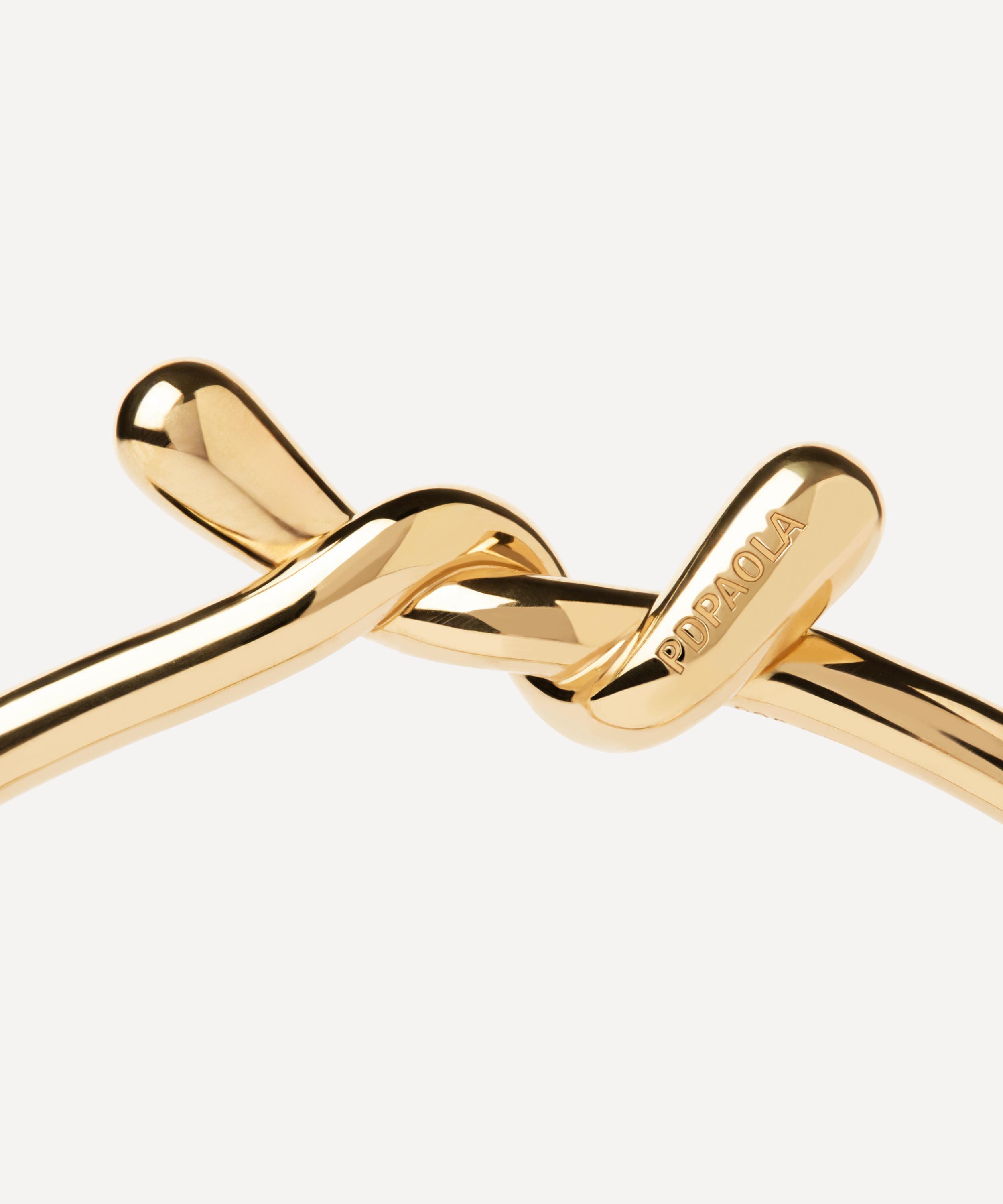 PDPAOLA - 18ct Gold-Plated Twist Bangle Bracelet image number 4