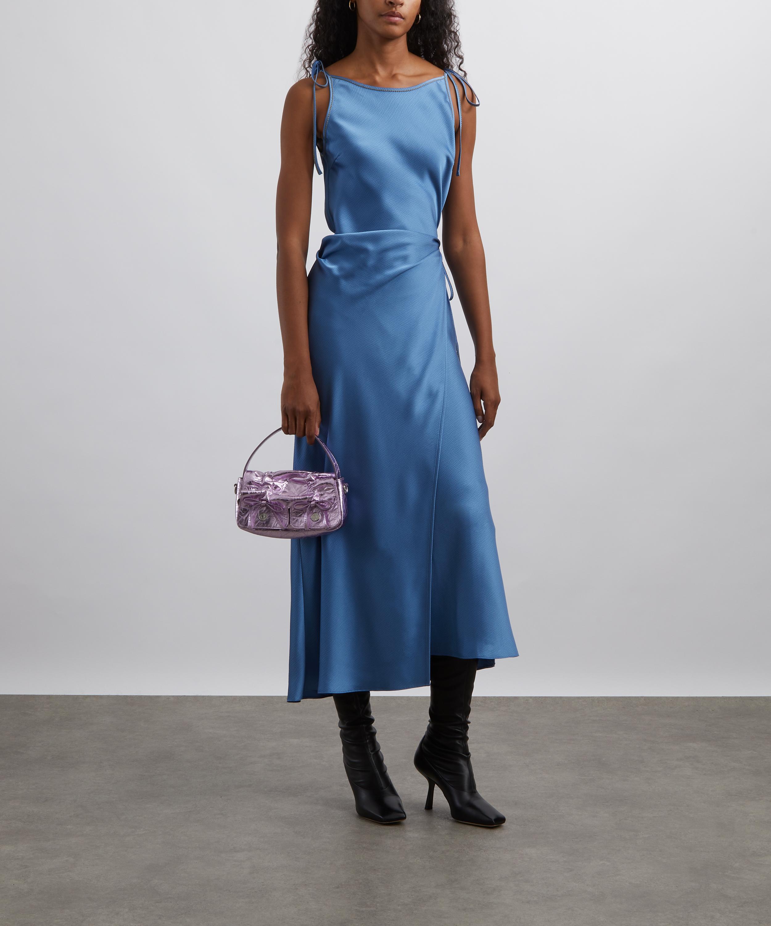 Acne Studios - Sky Blue Satin Bias Cut Dress image number 1