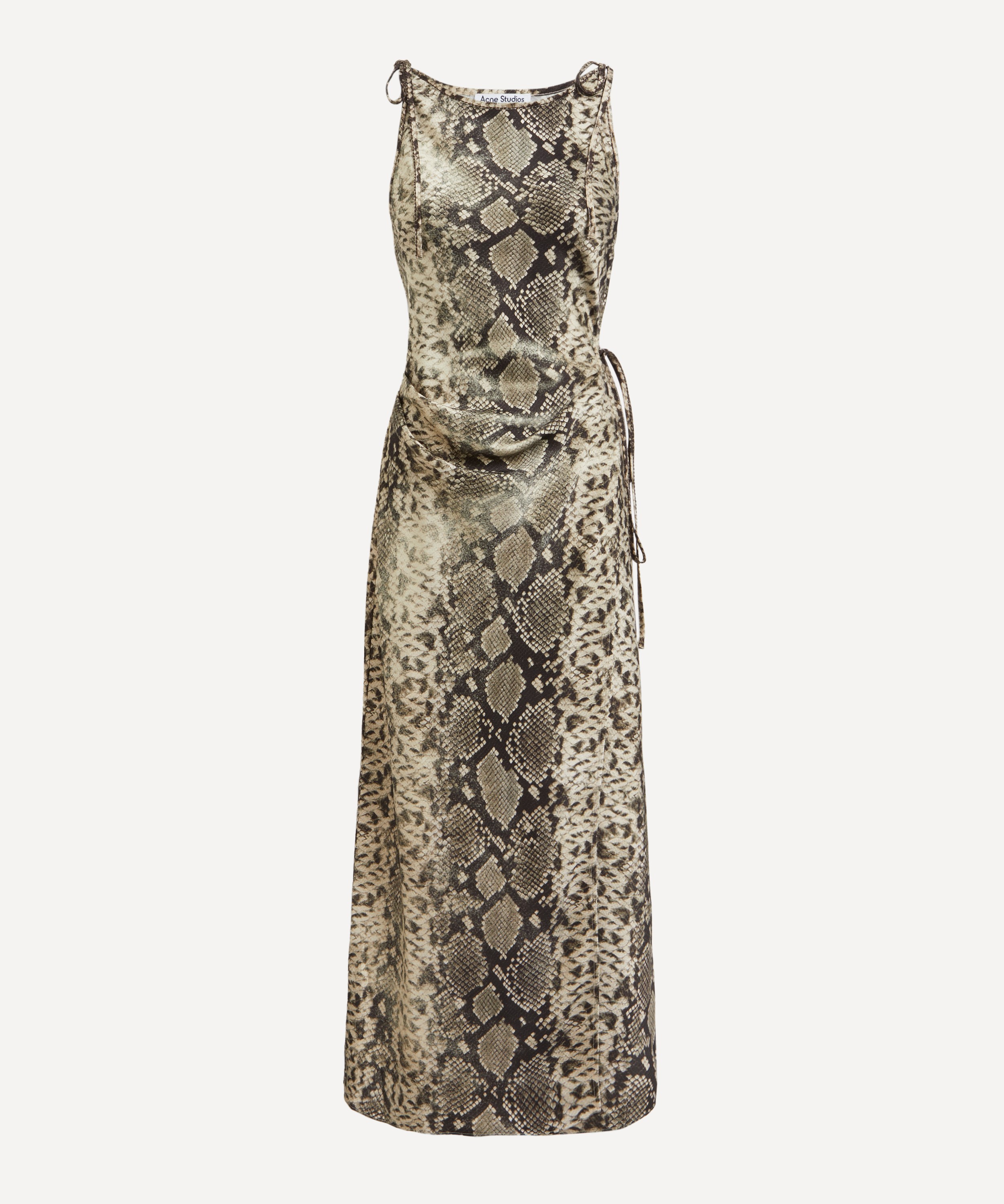 Acne Studios - Python Print Satin Bias Cut Dress image number 0