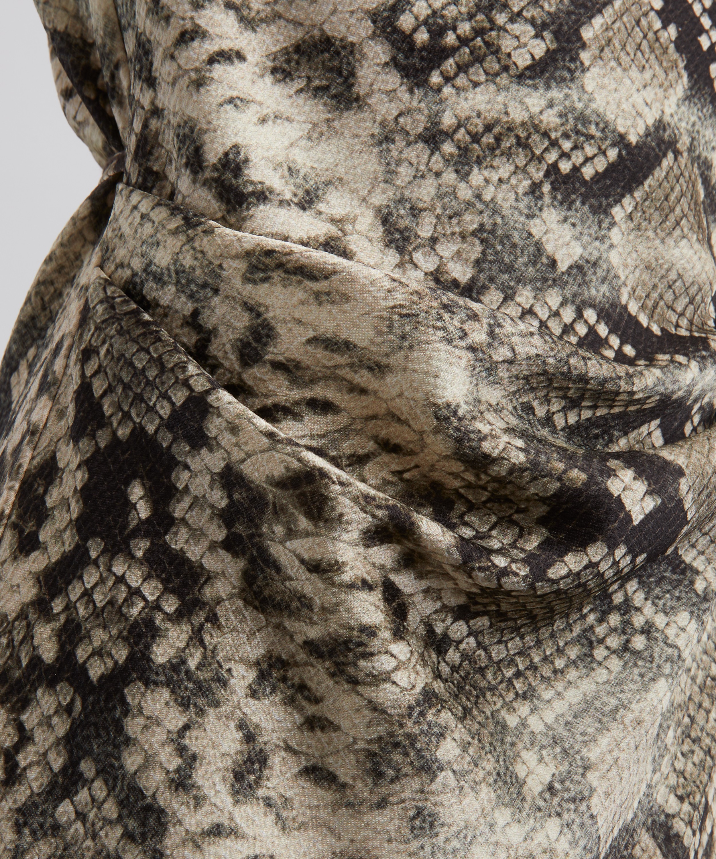 Acne Studios - Python Print Satin Bias Cut Dress image number 4