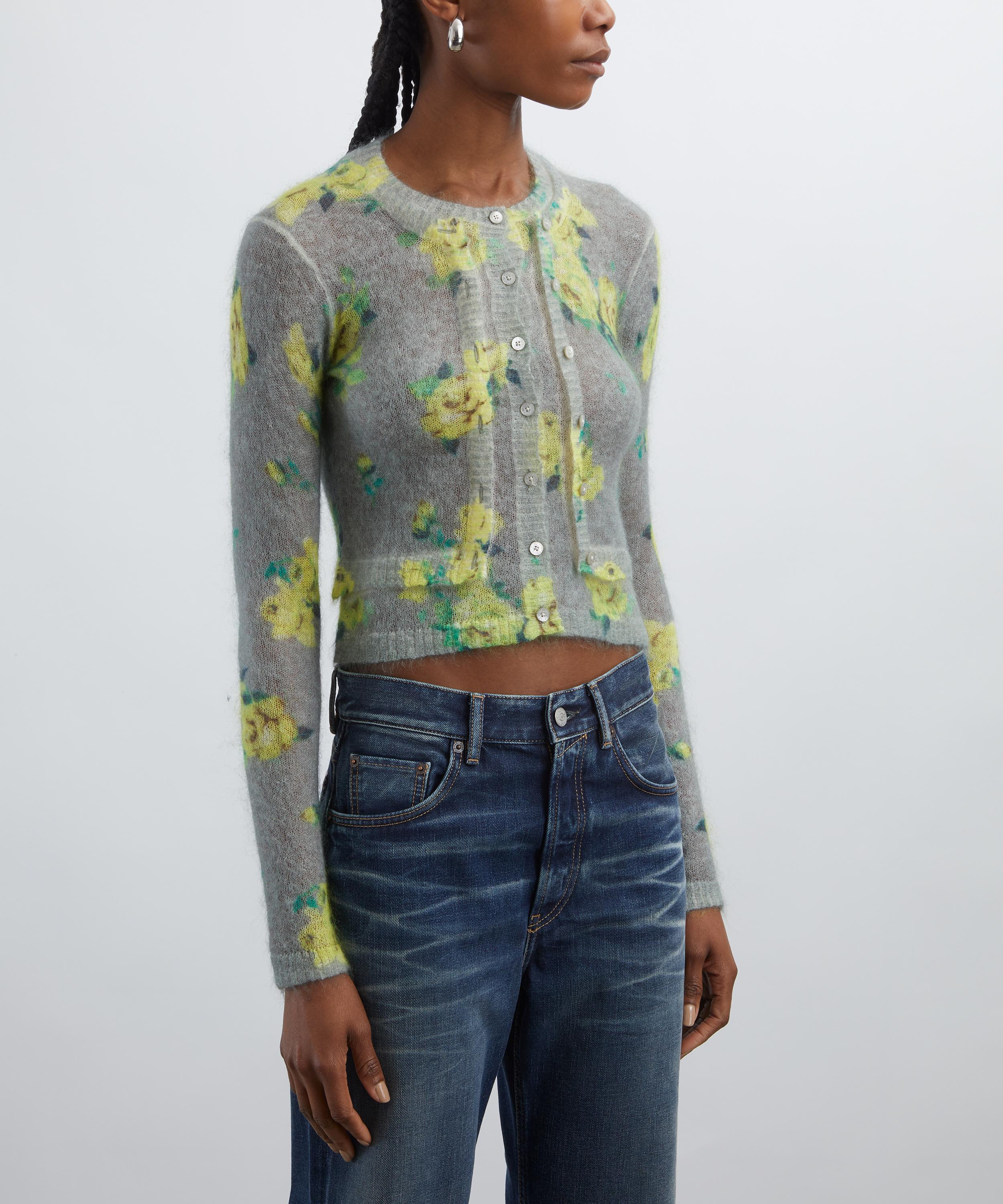 Acne Studios - Floral Layered Mohair Cardigan image number 2