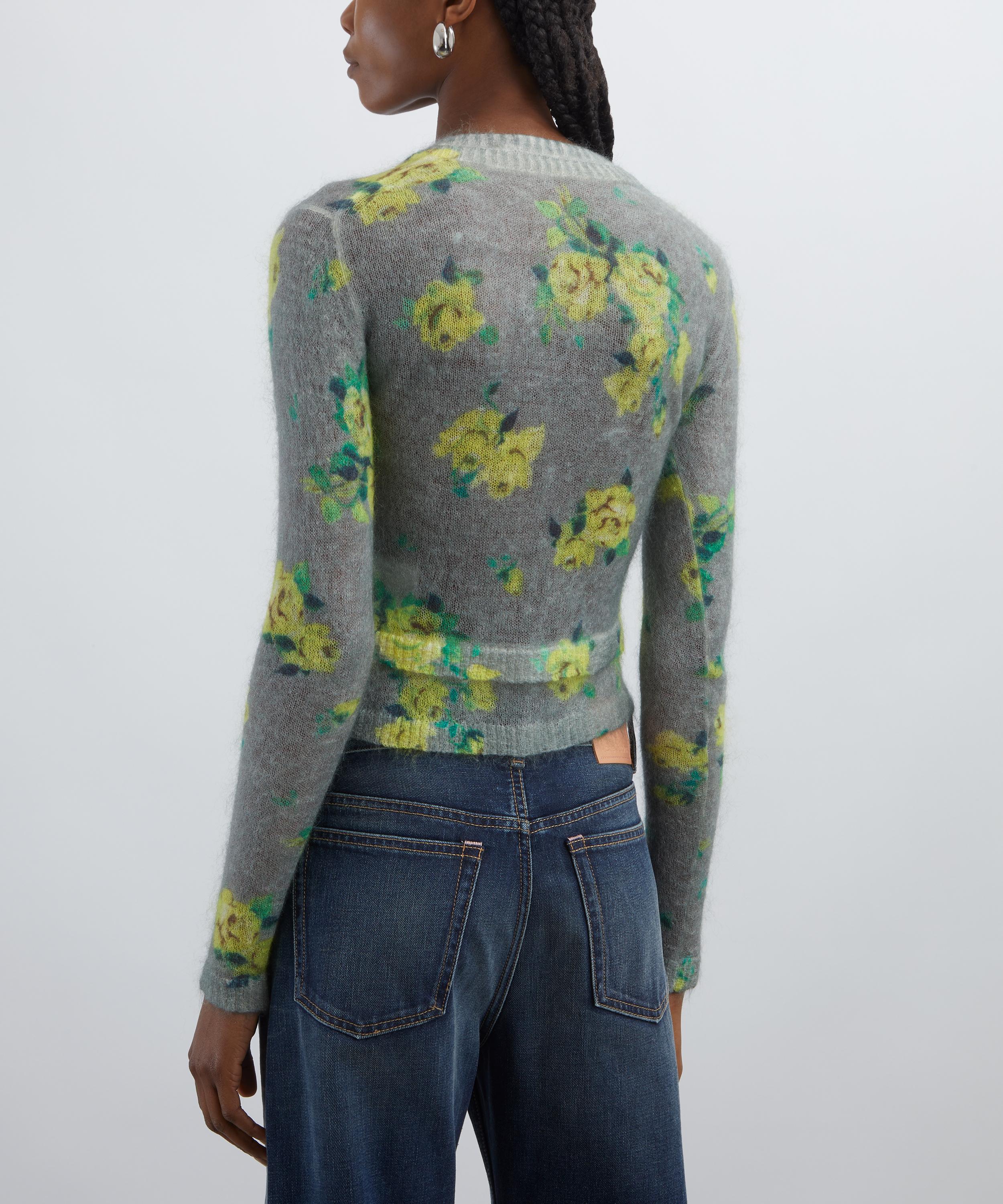 Acne Studios - Floral Layered Mohair Cardigan image number 3