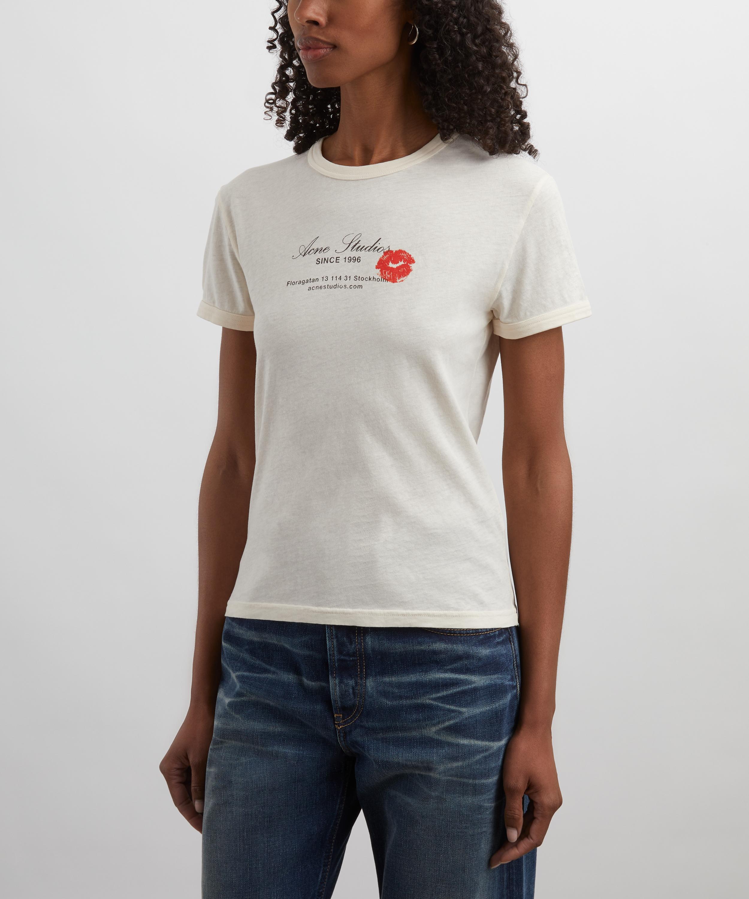Acne Studios - Printed Kiss Logo T-Shirt image number 2