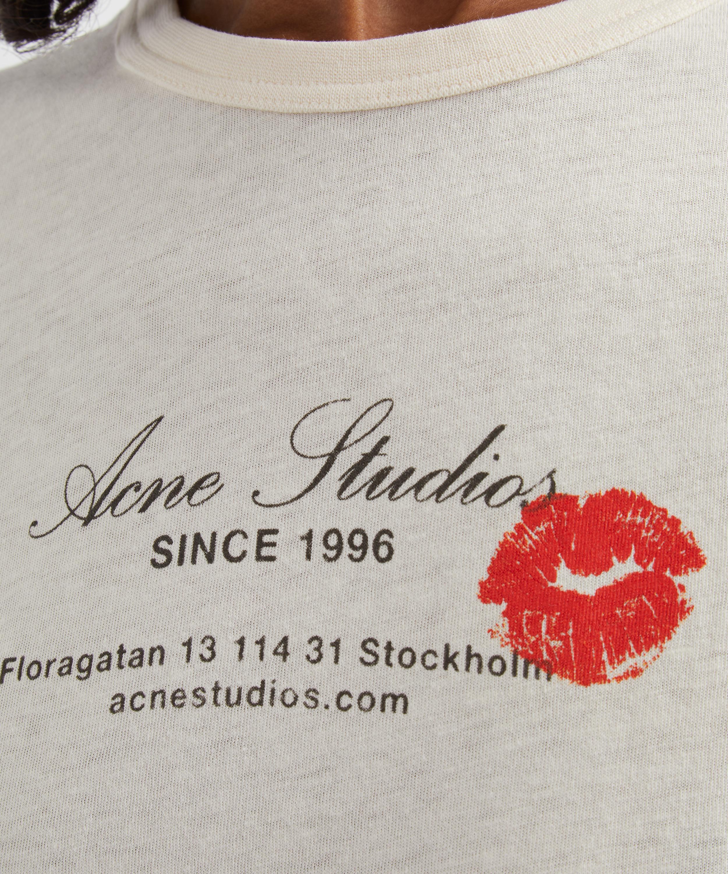 Acne Studios - Printed Kiss Logo T-Shirt image number 4