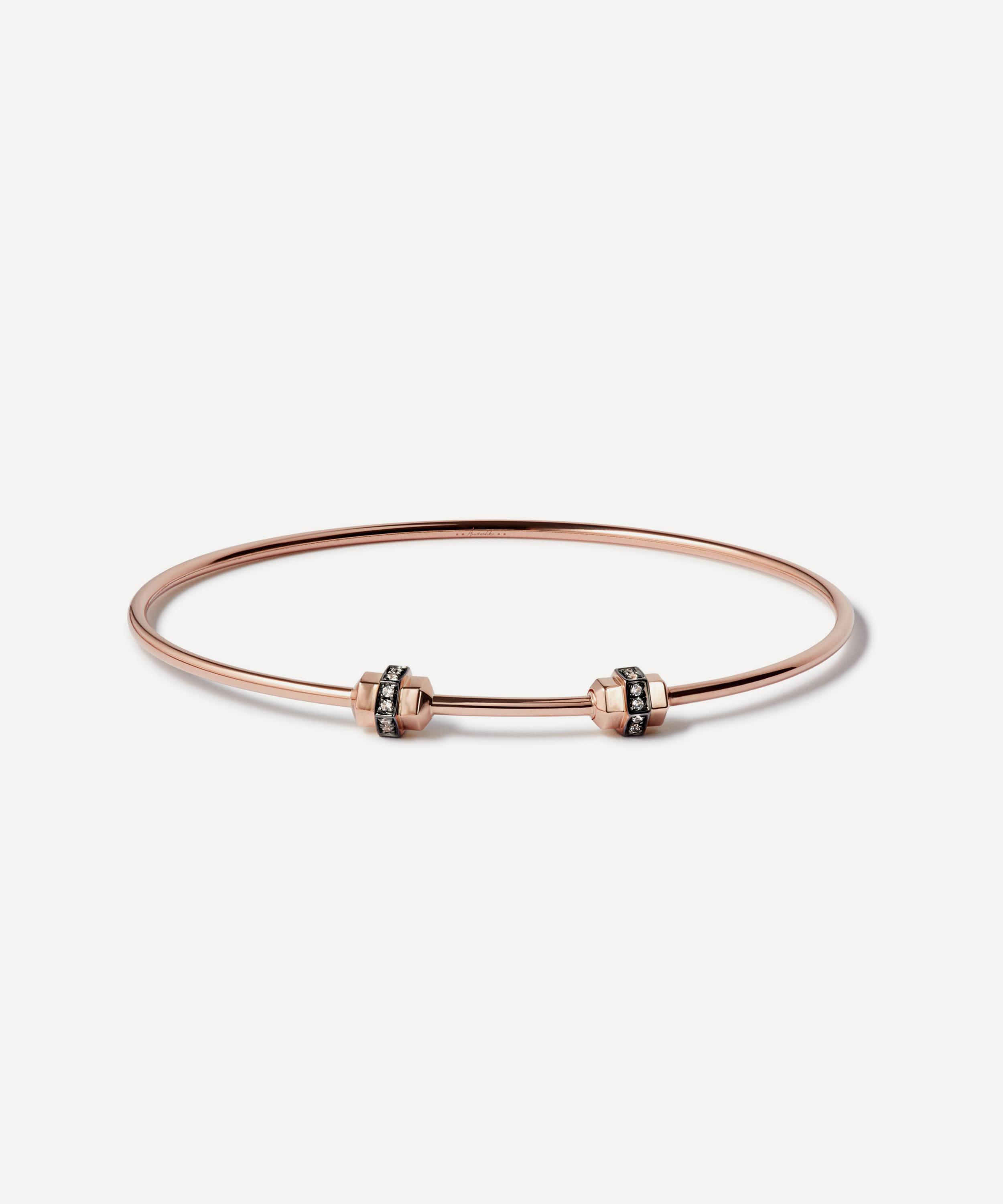 Annoushka - 18ct Rose Gold Sapphire Charm Bangle Bracelet image number 0