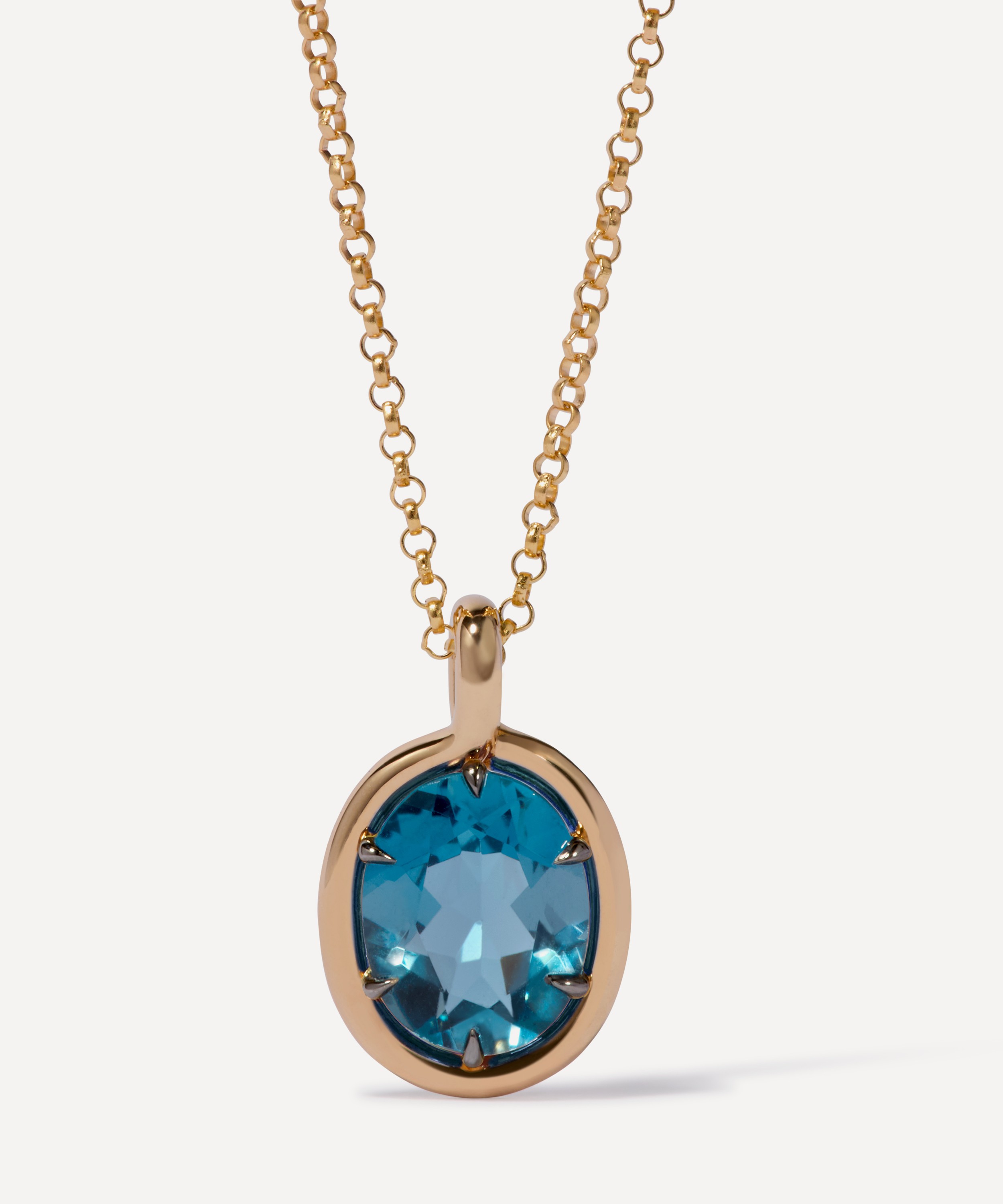 Annoushka - 14ct Gold Blue Topaz Drop Pendant Necklace image number 0