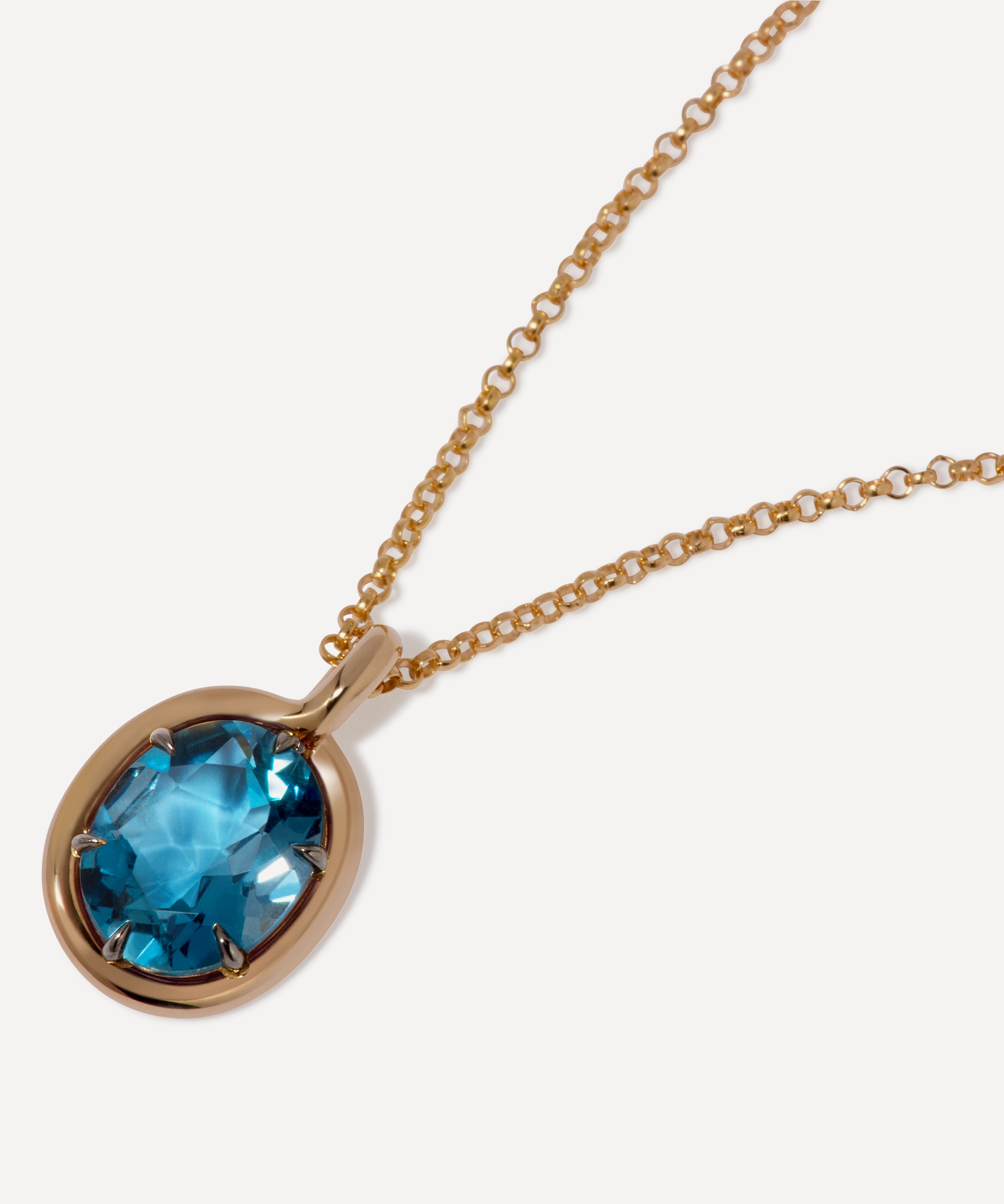 Annoushka - 14ct Gold Blue Topaz Drop Pendant Necklace image number 1