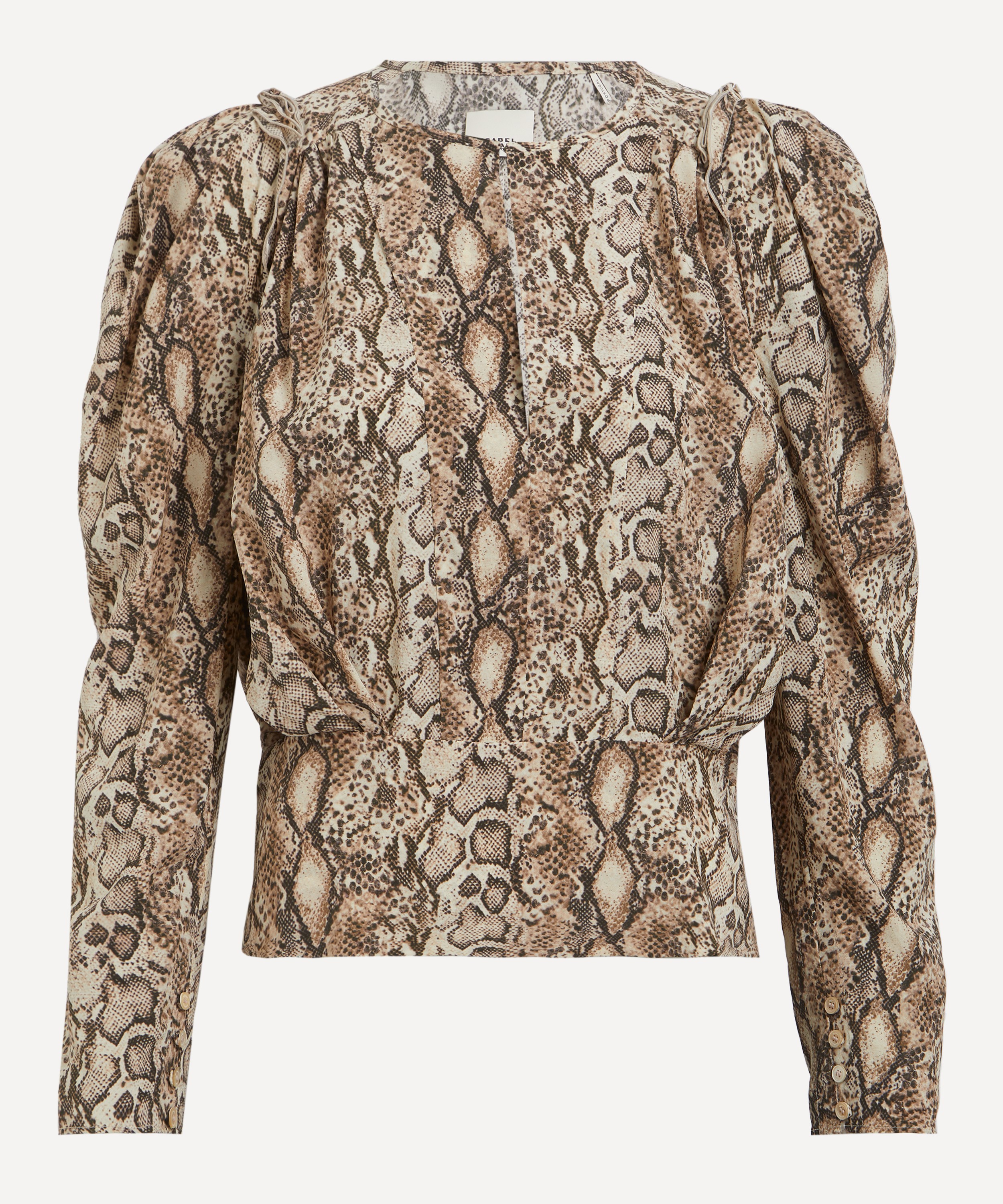 Isabel Marant - Zarga Silk-Blend Python Print Blouse image number 0