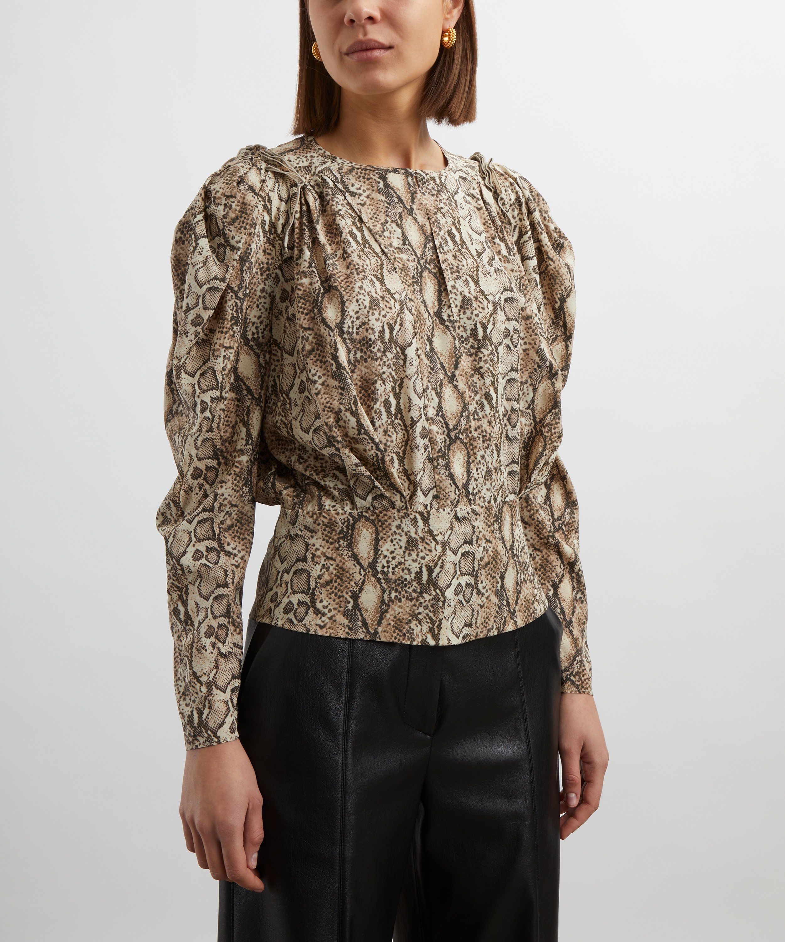 Isabel Marant - Zarga Silk-Blend Python Print Blouse image number 2