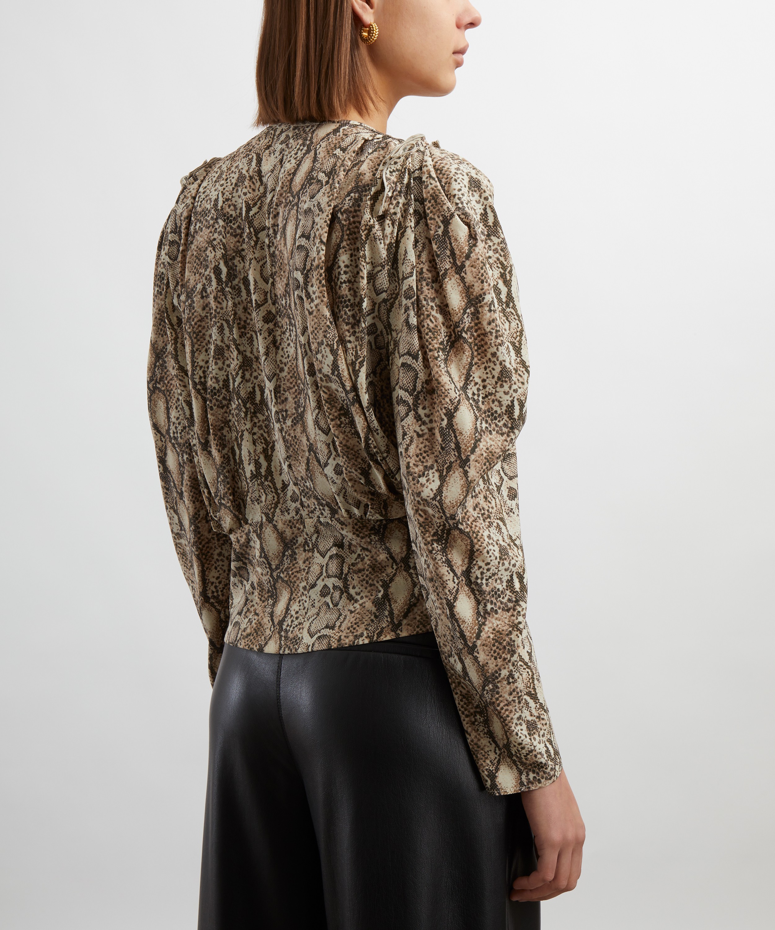 Isabel Marant - Zarga Silk-Blend Python Print Blouse image number 3