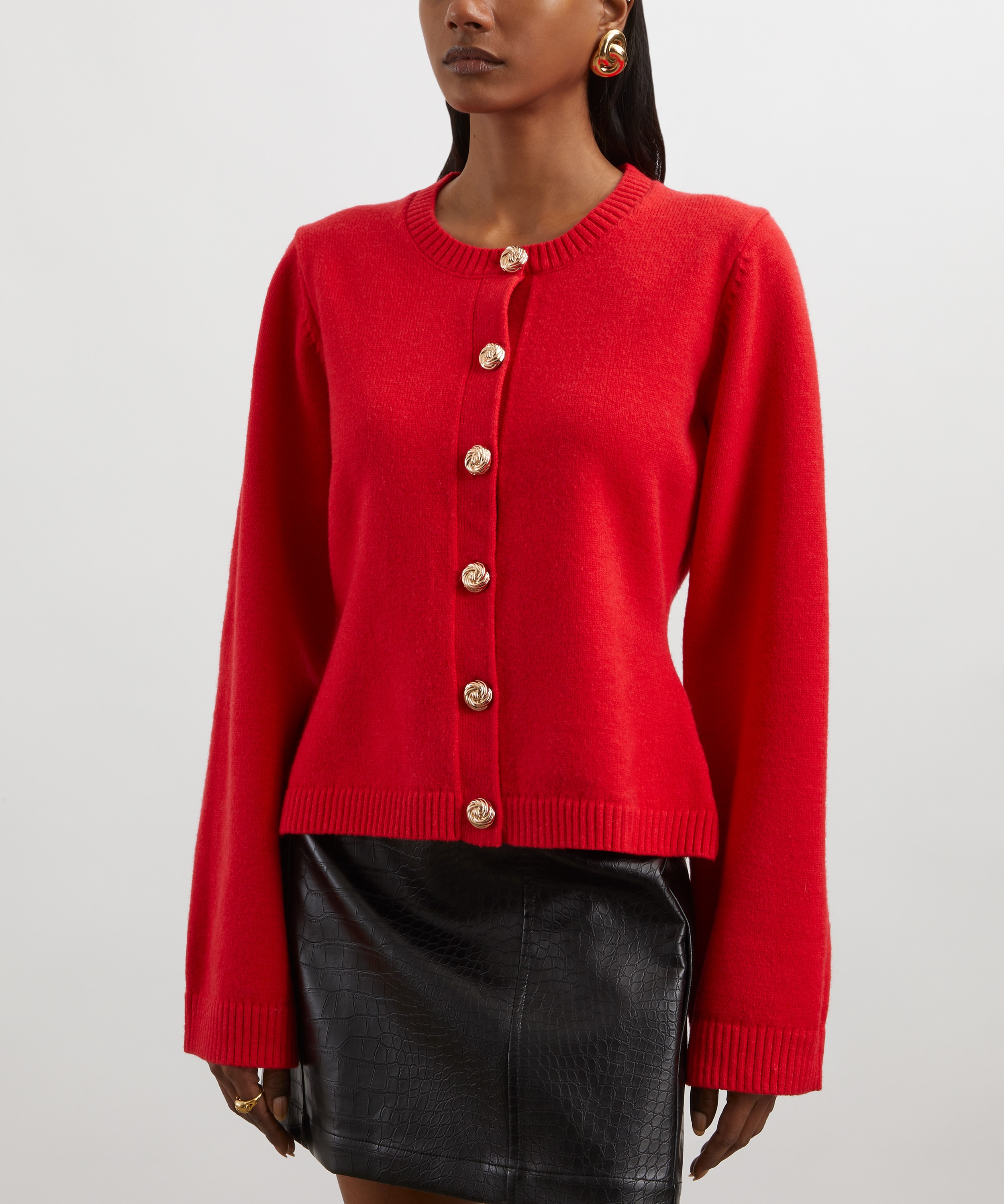 KITRI - Cleo Red Knit Cardigan image number 2