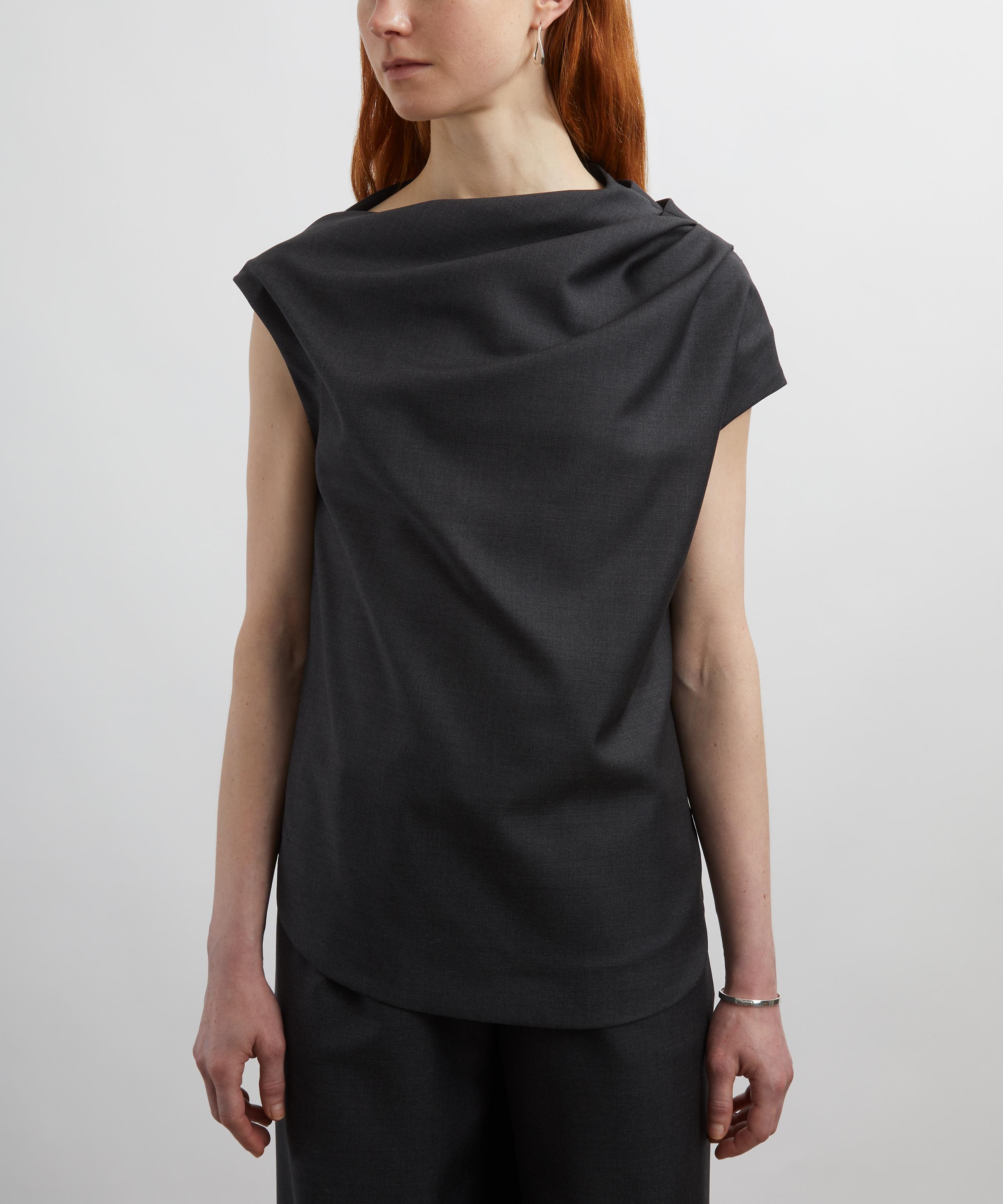 Loulou Studio - Lyra Draped Wool-Twill Blouse image number 2