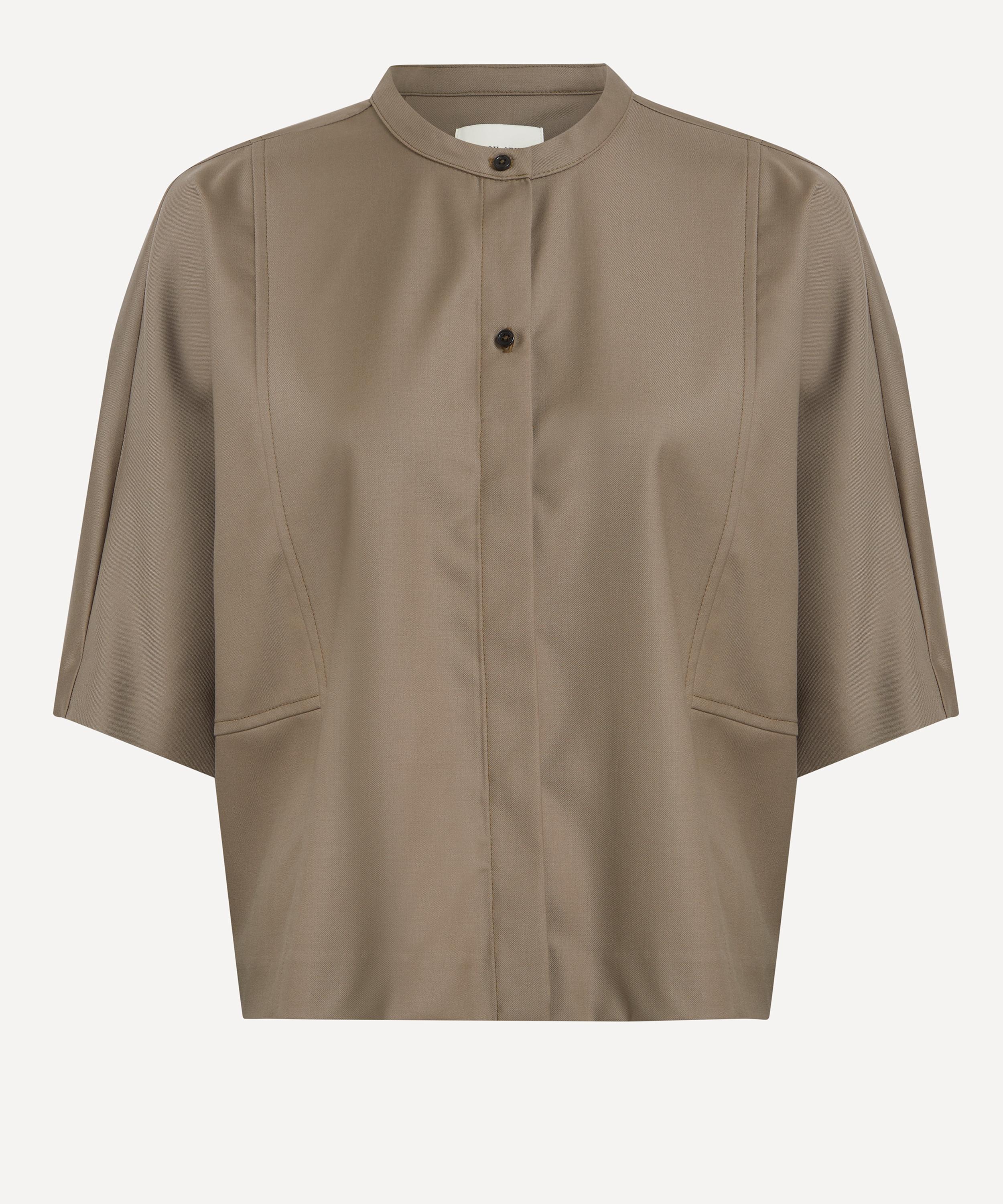 Loulou Studio - Aylin Khaki Wool Shirt image number 0