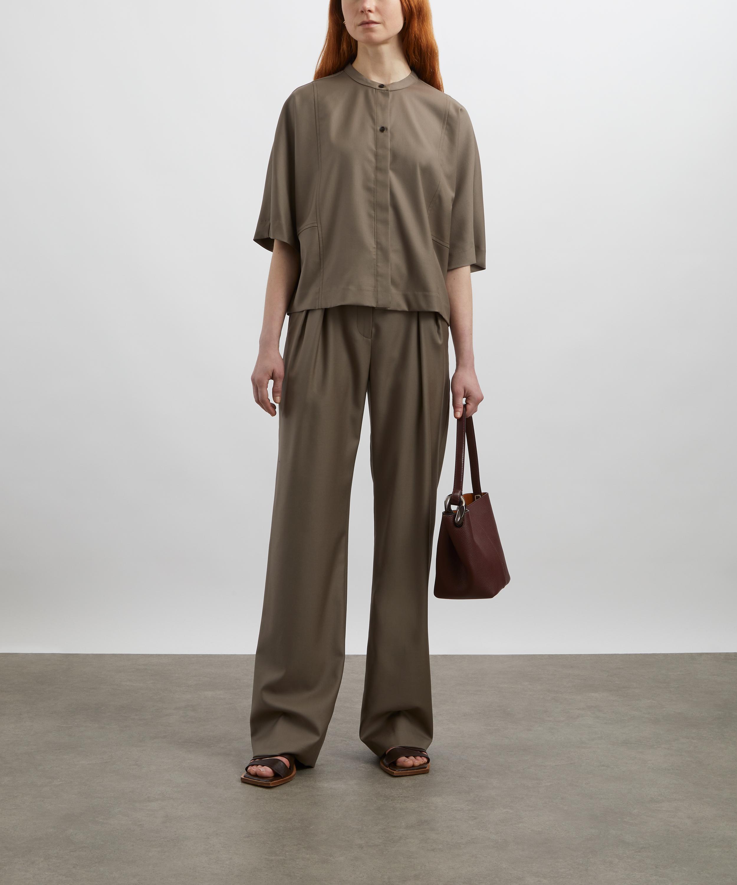 Loulou Studio - Aylin Khaki Wool Shirt image number 1