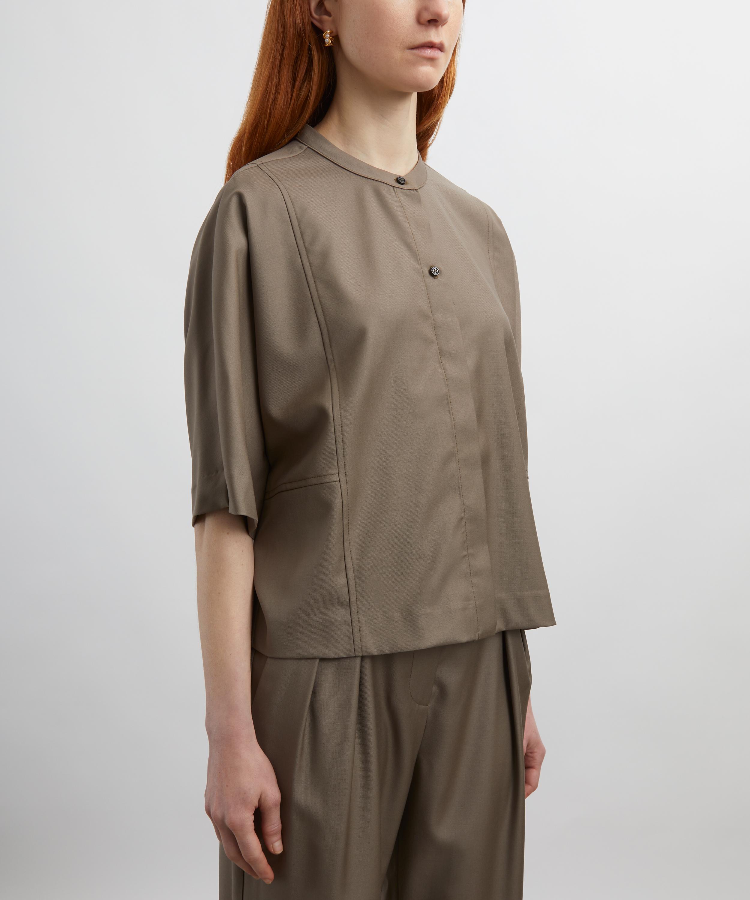 Loulou Studio - Aylin Khaki Wool Shirt image number 2