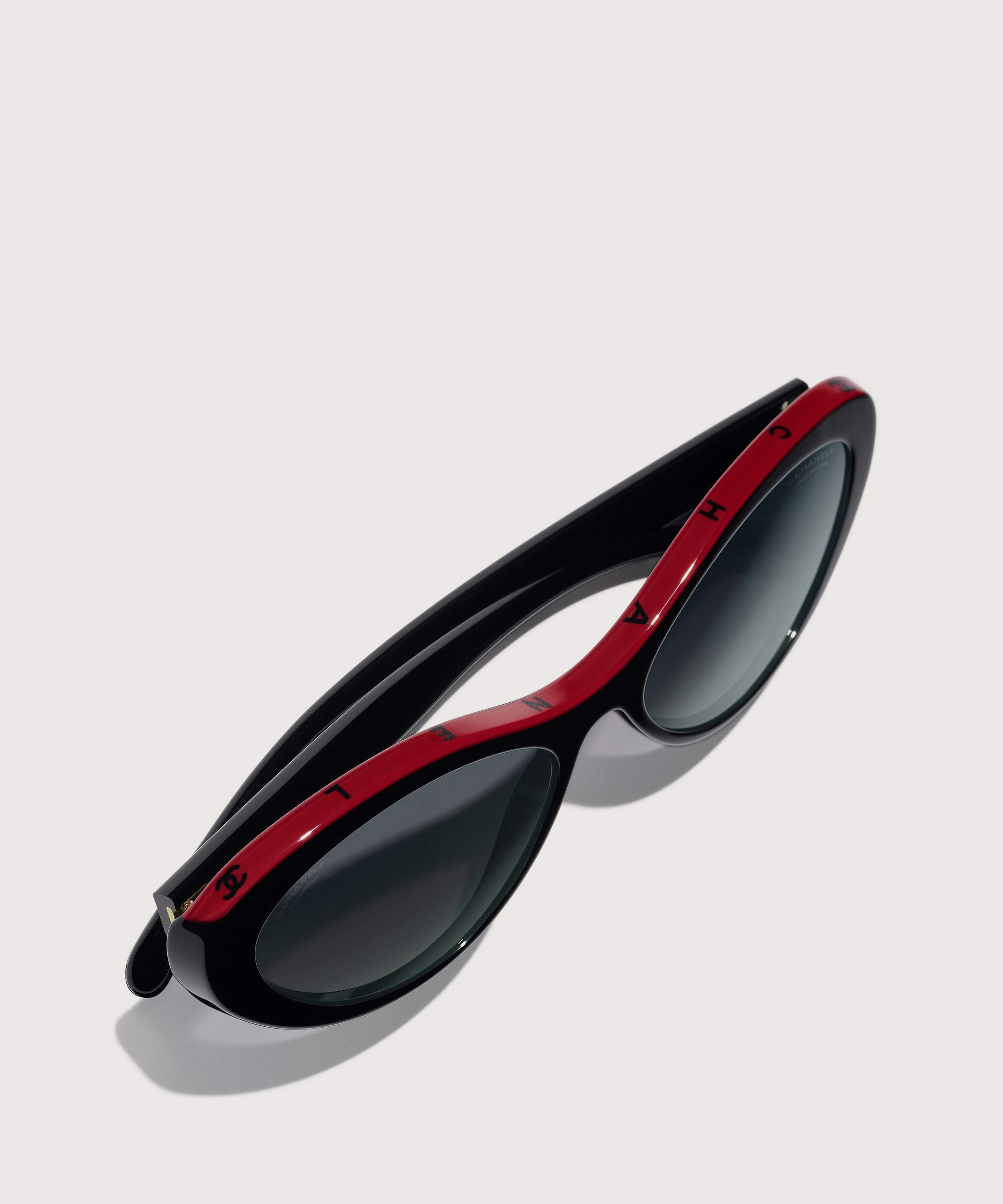 CHANEL - Oval Acetate Sunglasses image number 3