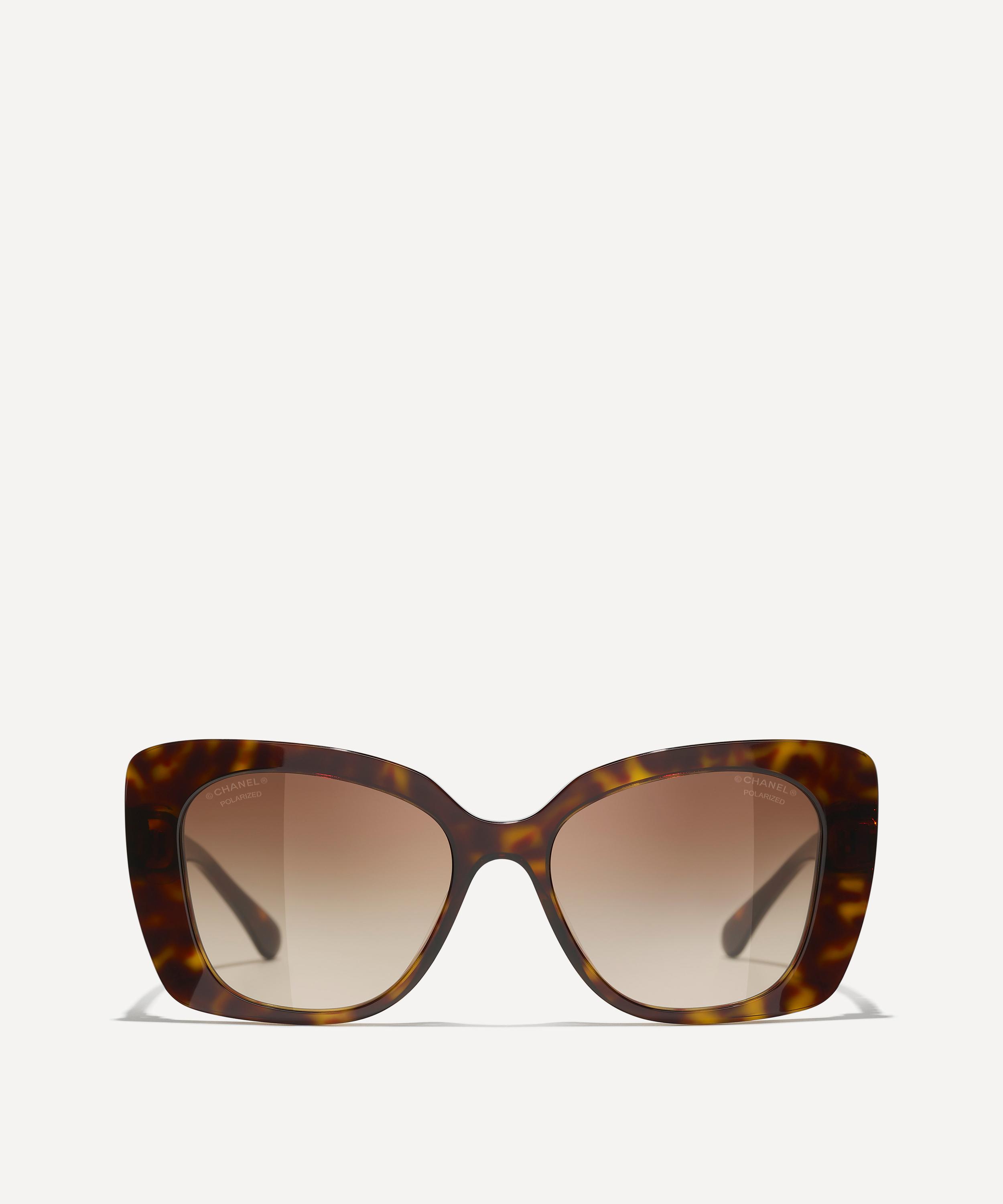 CHANEL - Square Dark Havana Acetate Sunglasses image number 1