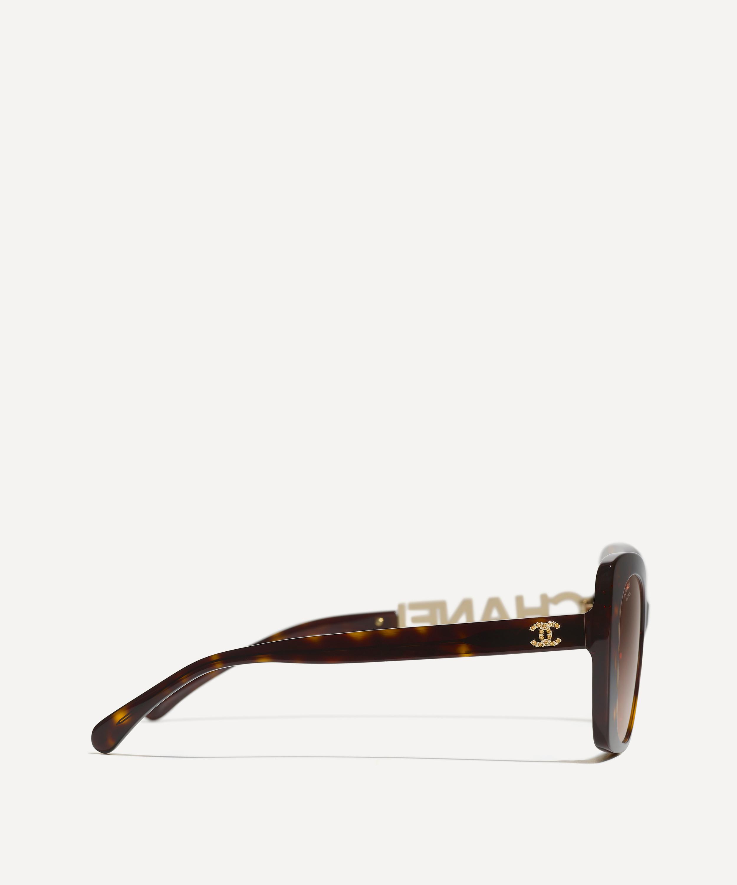 CHANEL - Square Dark Havana Acetate Sunglasses image number 2