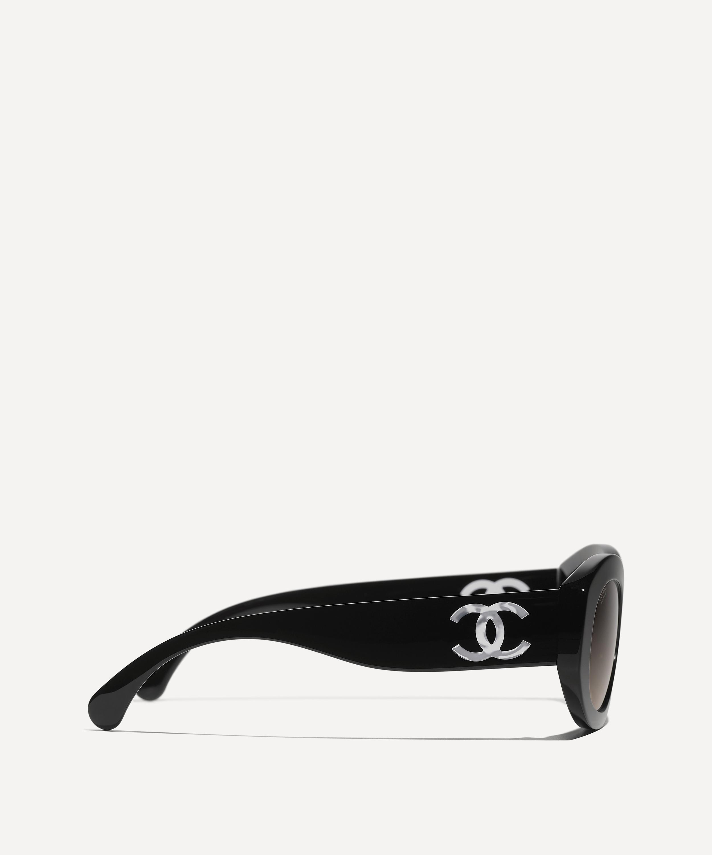 CHANEL - Oval Acetate Logo Sunglasses image number 2