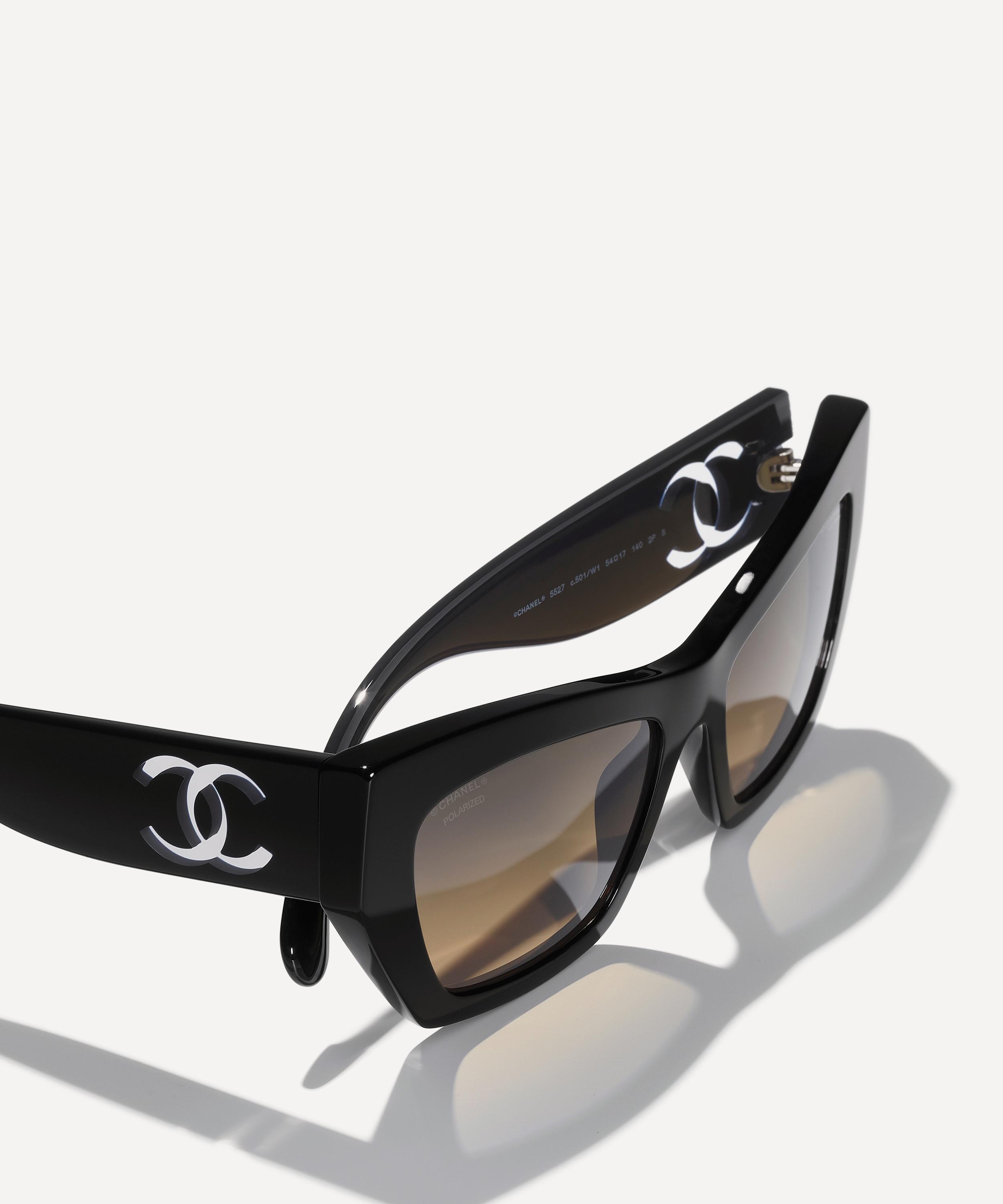 CHANEL - Cat-Eye Acetate Logo Sunglasses image number 3