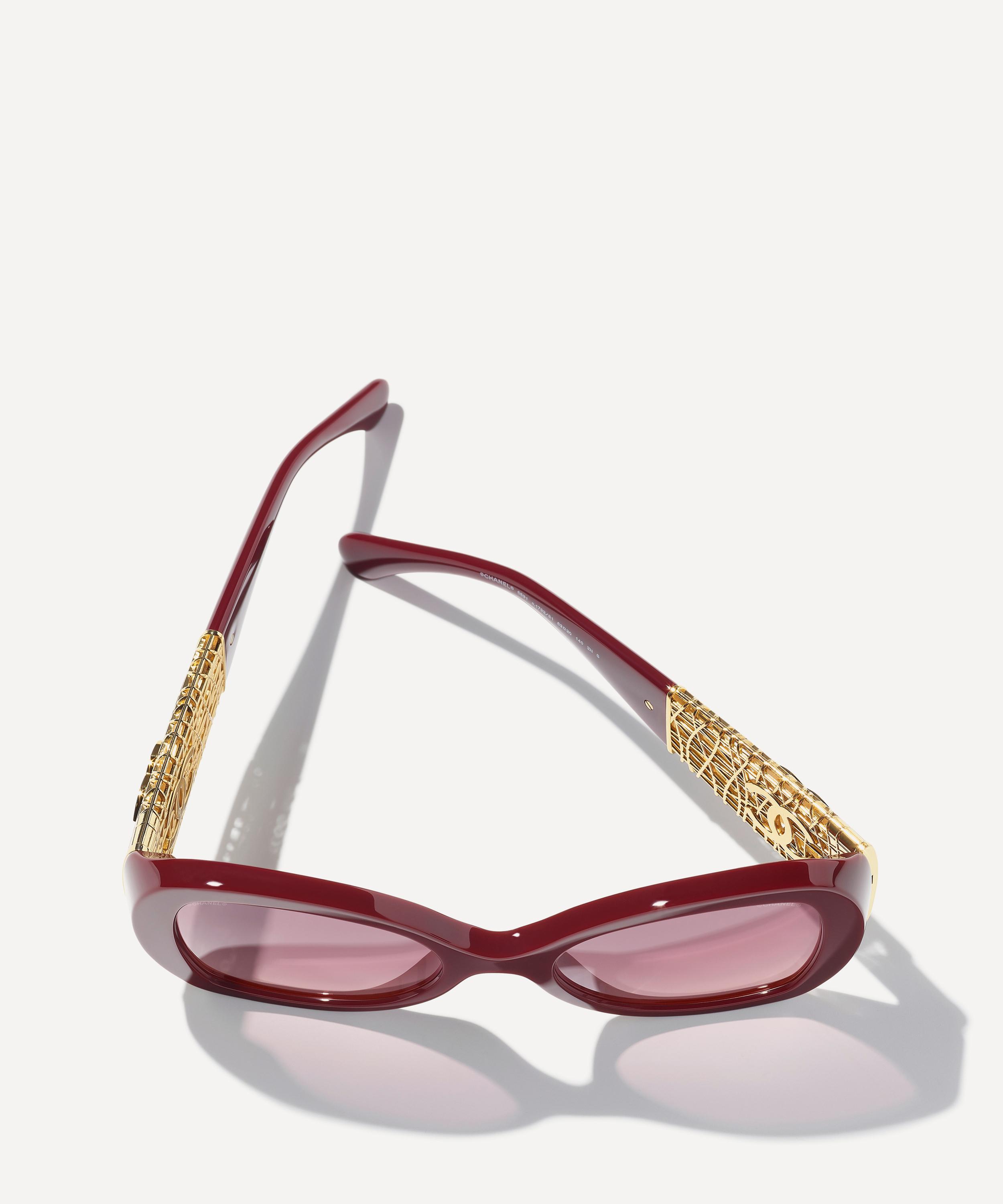 CHANEL - Square Acetate Weave Sunglasses image number 3