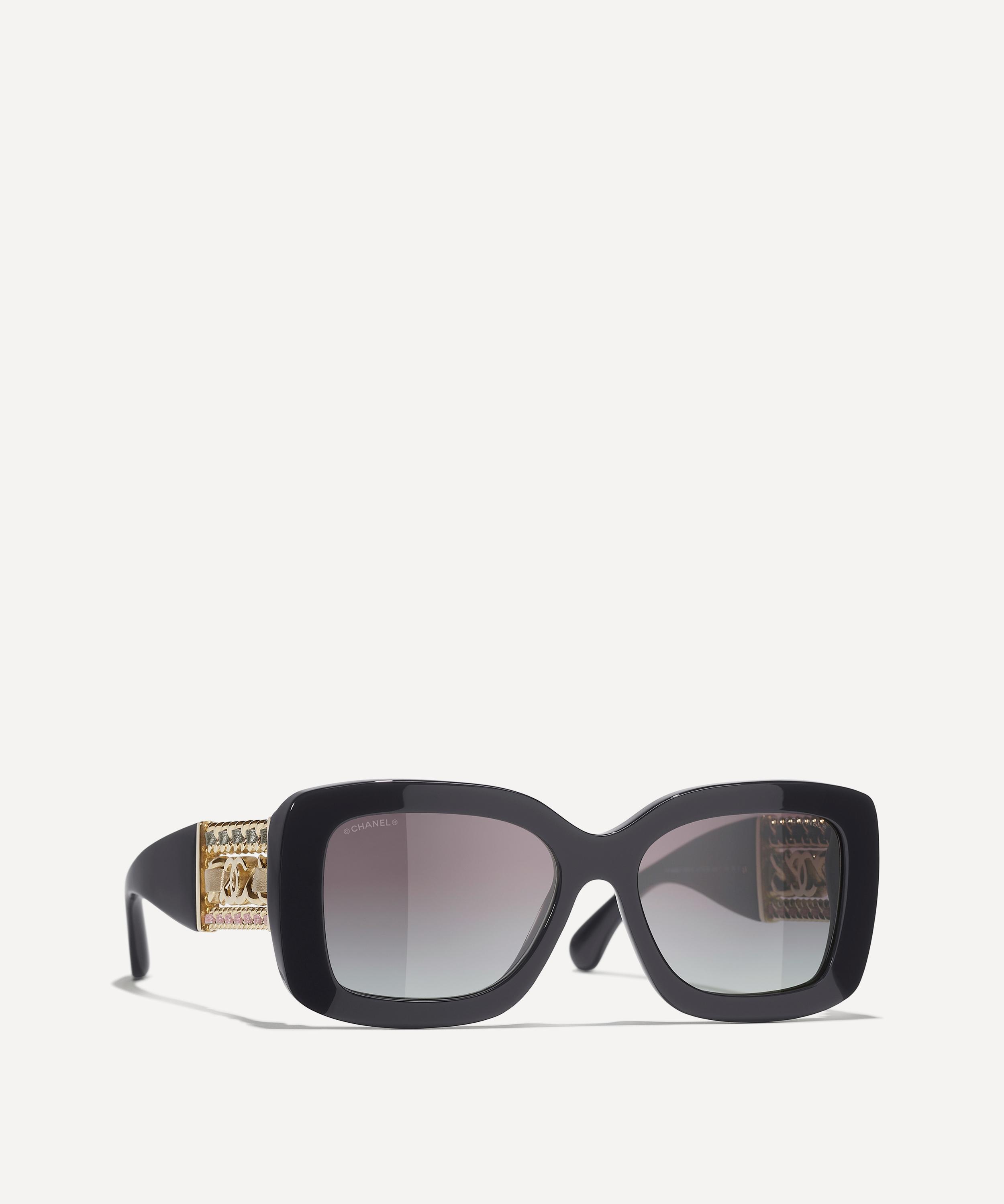 CHANEL - Square Woven Temple Acetate Sunglasses image number 0