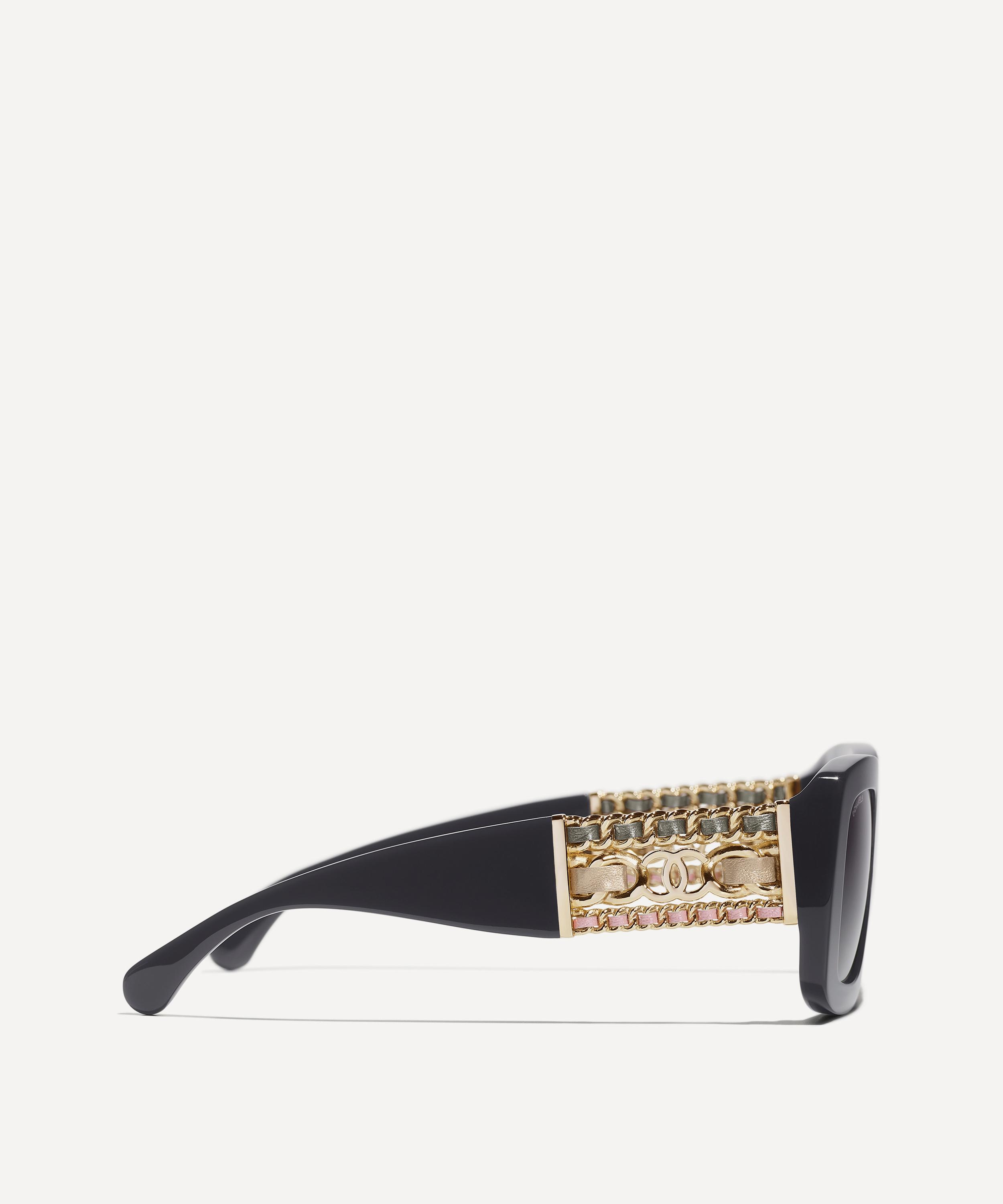 CHANEL - Square Woven Temple Acetate Sunglasses image number 2