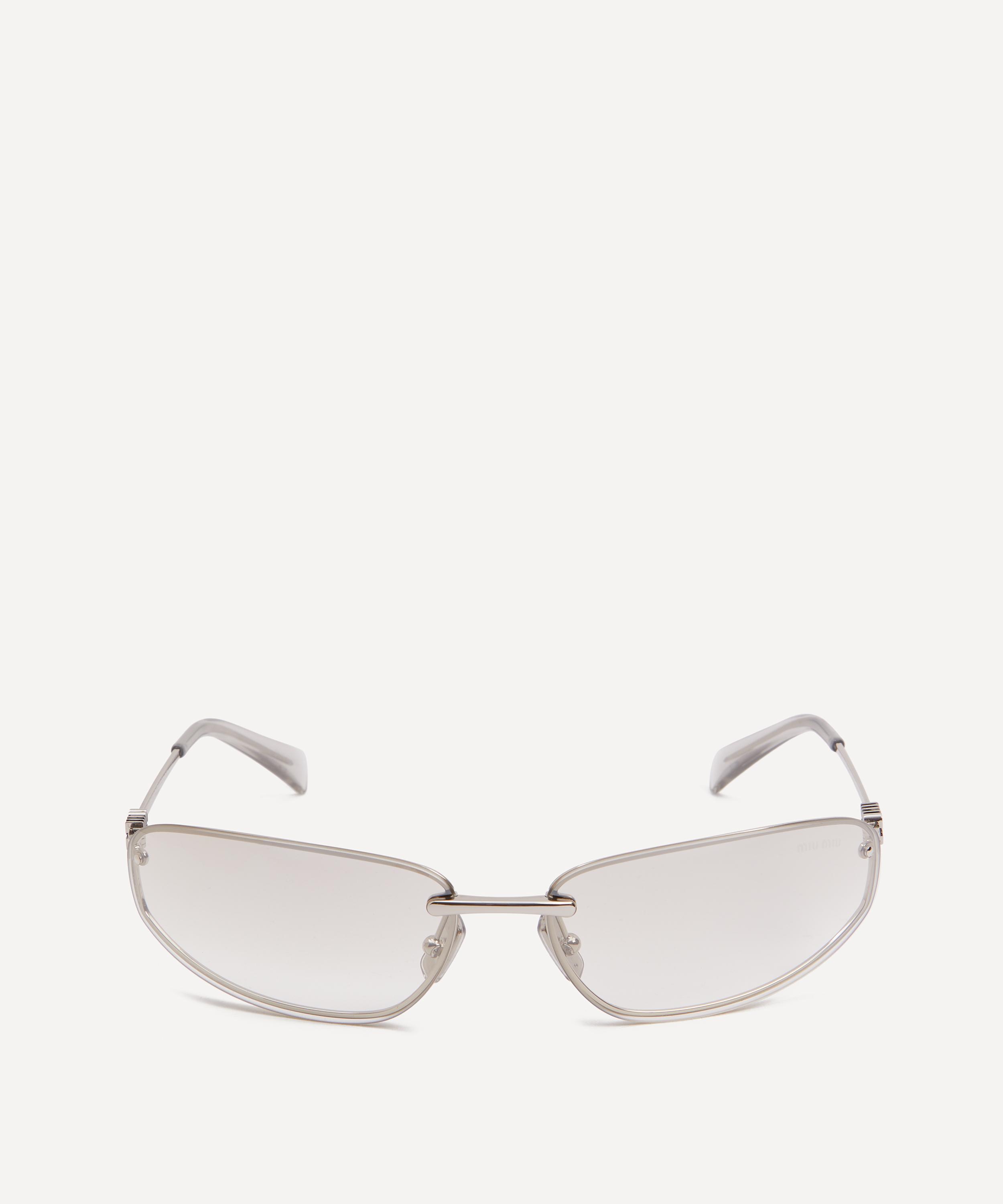 Miu Miu - Curved Oval Metal Sunglasses image number 0