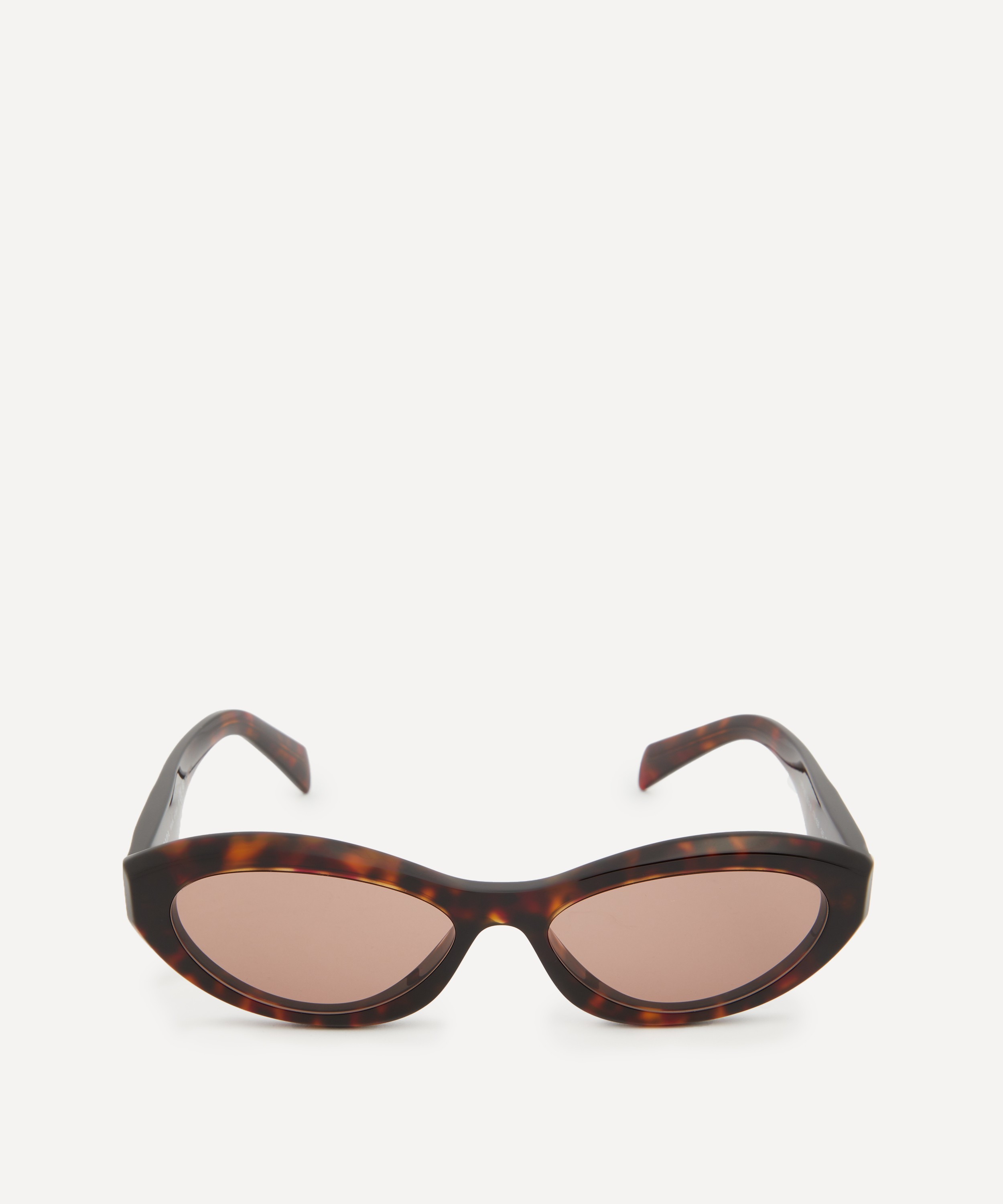 Prada - Oval Honey Tortoiseshell Acetate Sunglasses image number 0