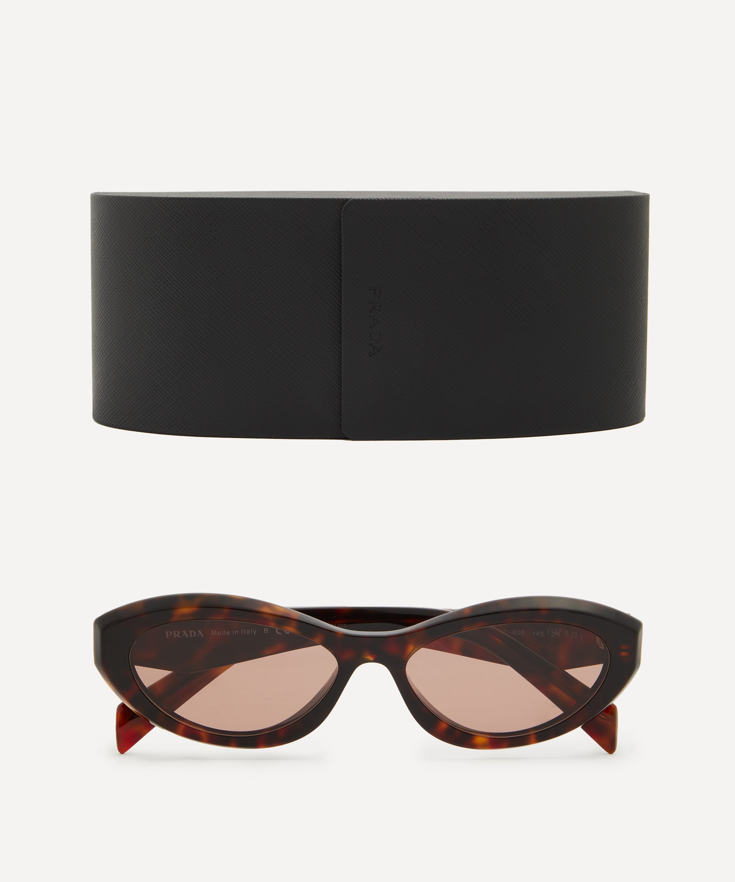 Prada - Oval Honey Tortoiseshell Acetate Sunglasses image number 3