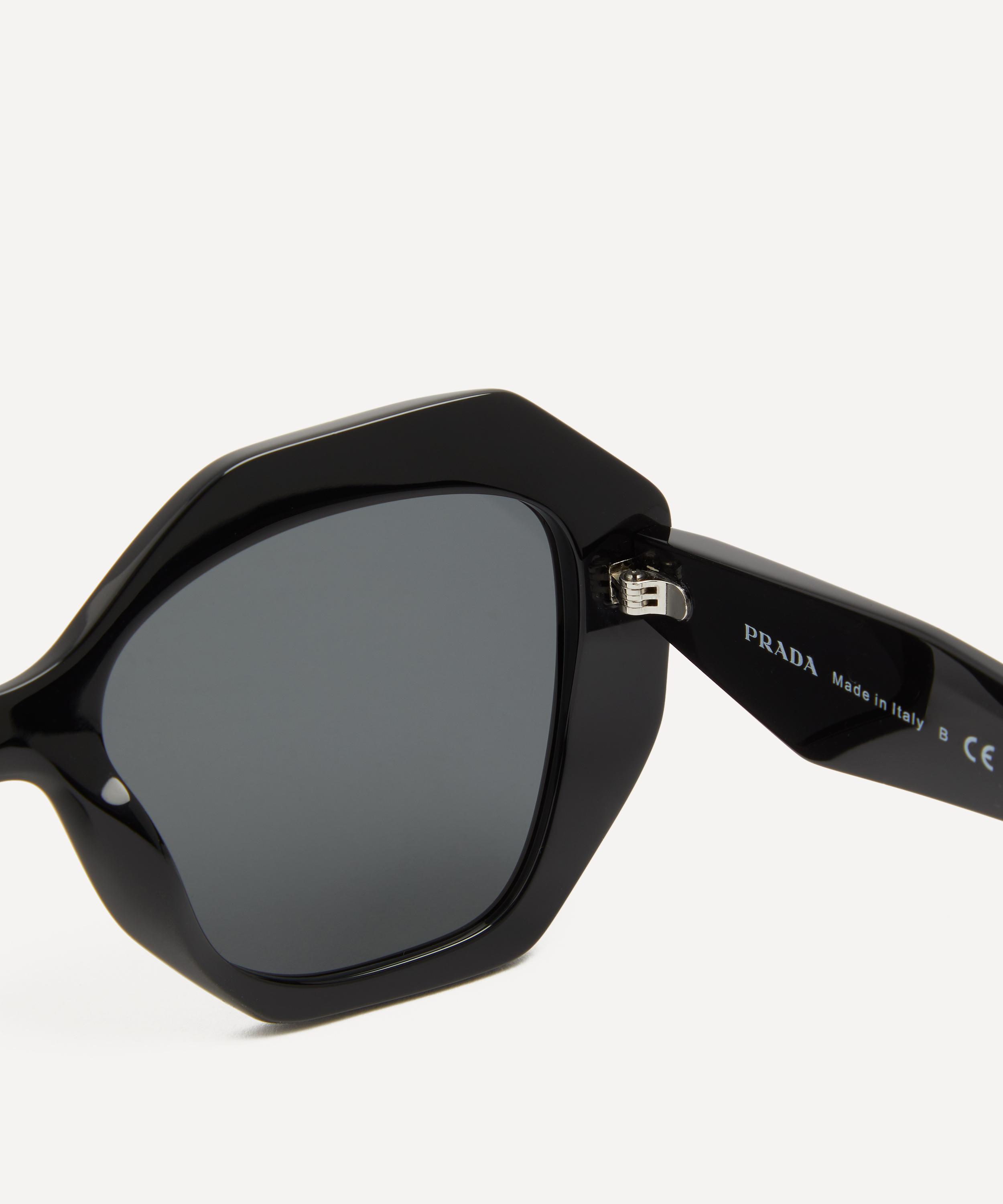 Prada - Geometric Black Acetate Sunglasses image number 2