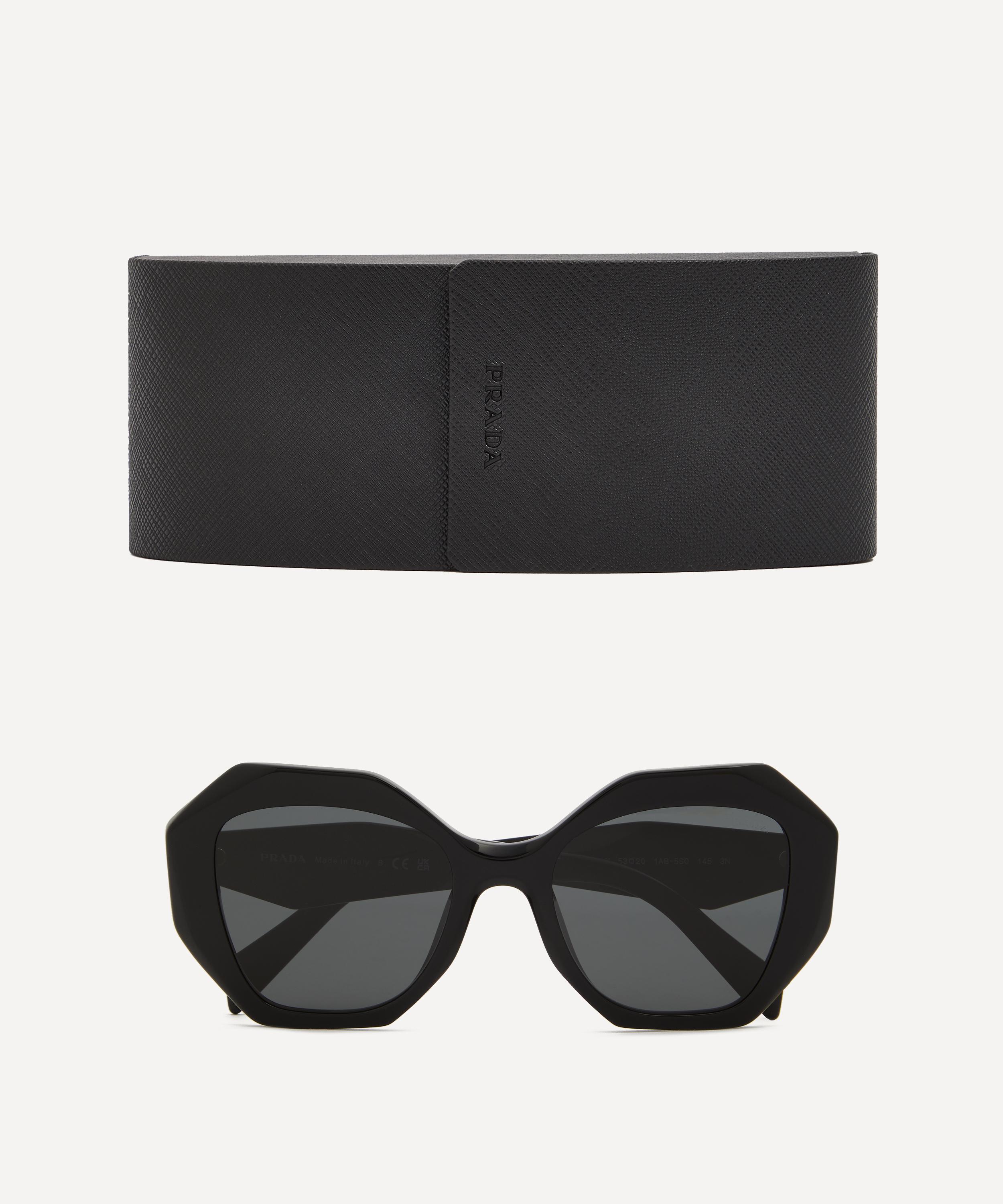 Prada - Geometric Black Acetate Sunglasses image number 3