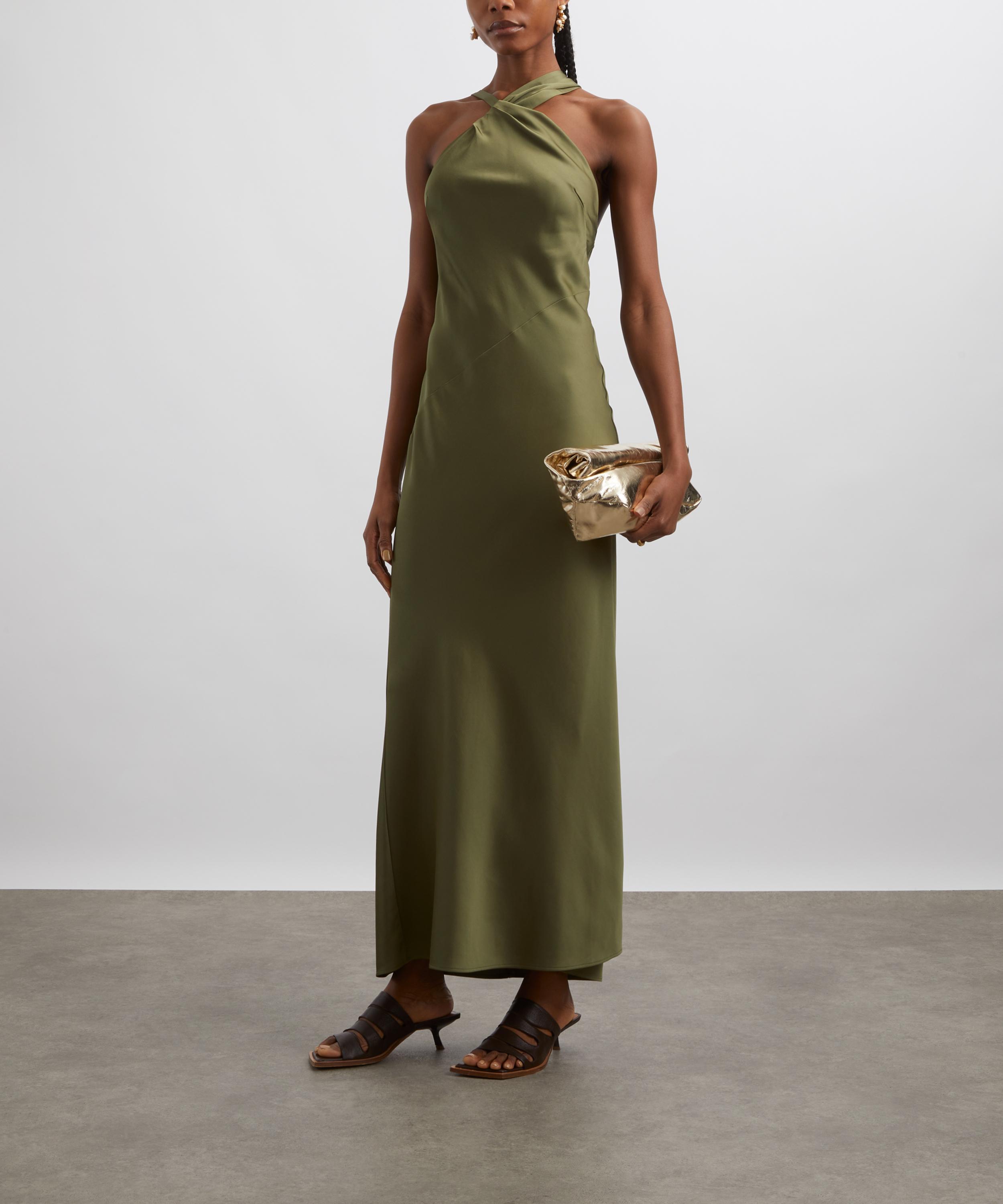 Significant Other - Pesto Lucile Draped Satin Maxi Dress image number 1