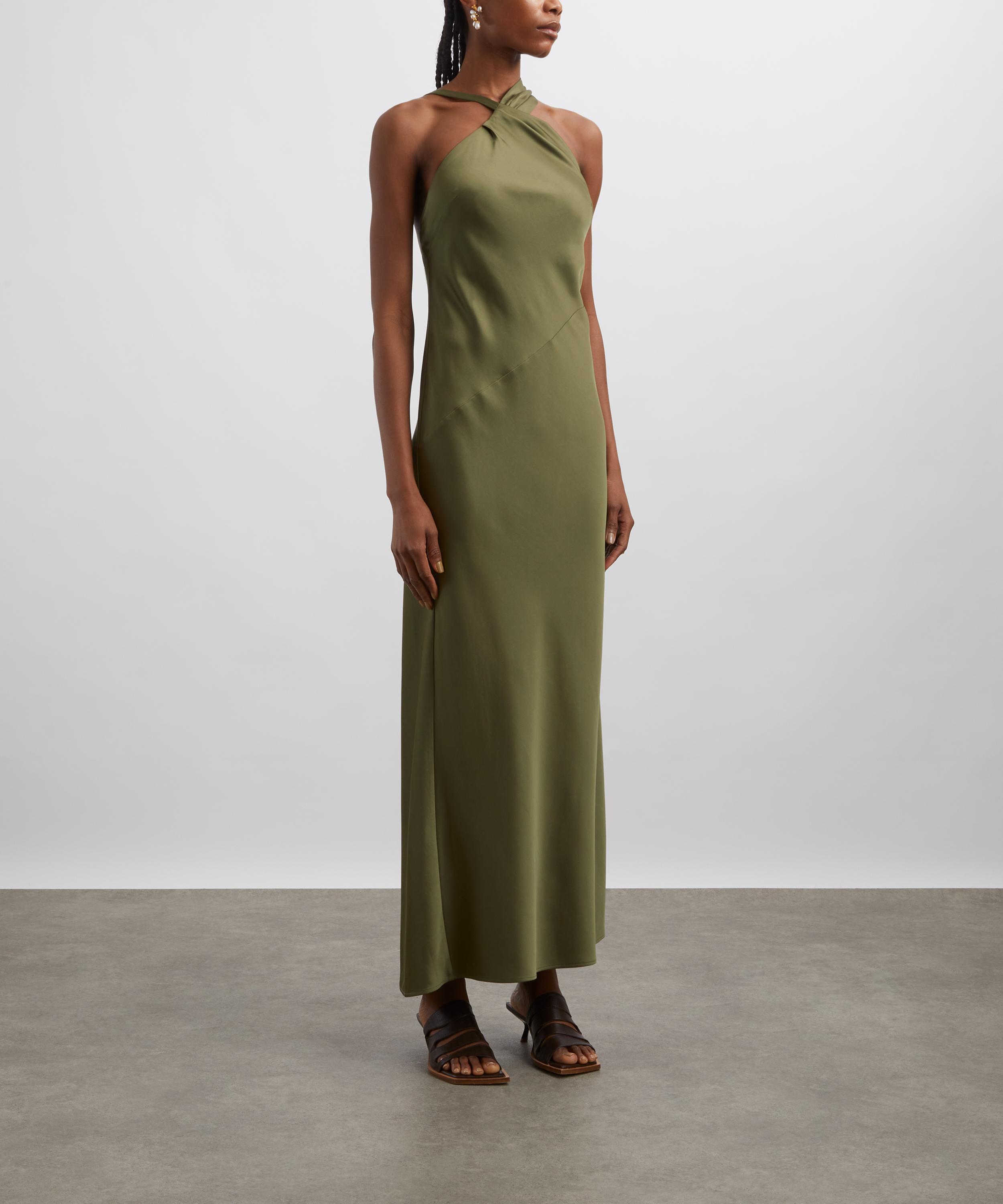 Significant Other - Pesto Lucile Draped Satin Maxi Dress image number 2