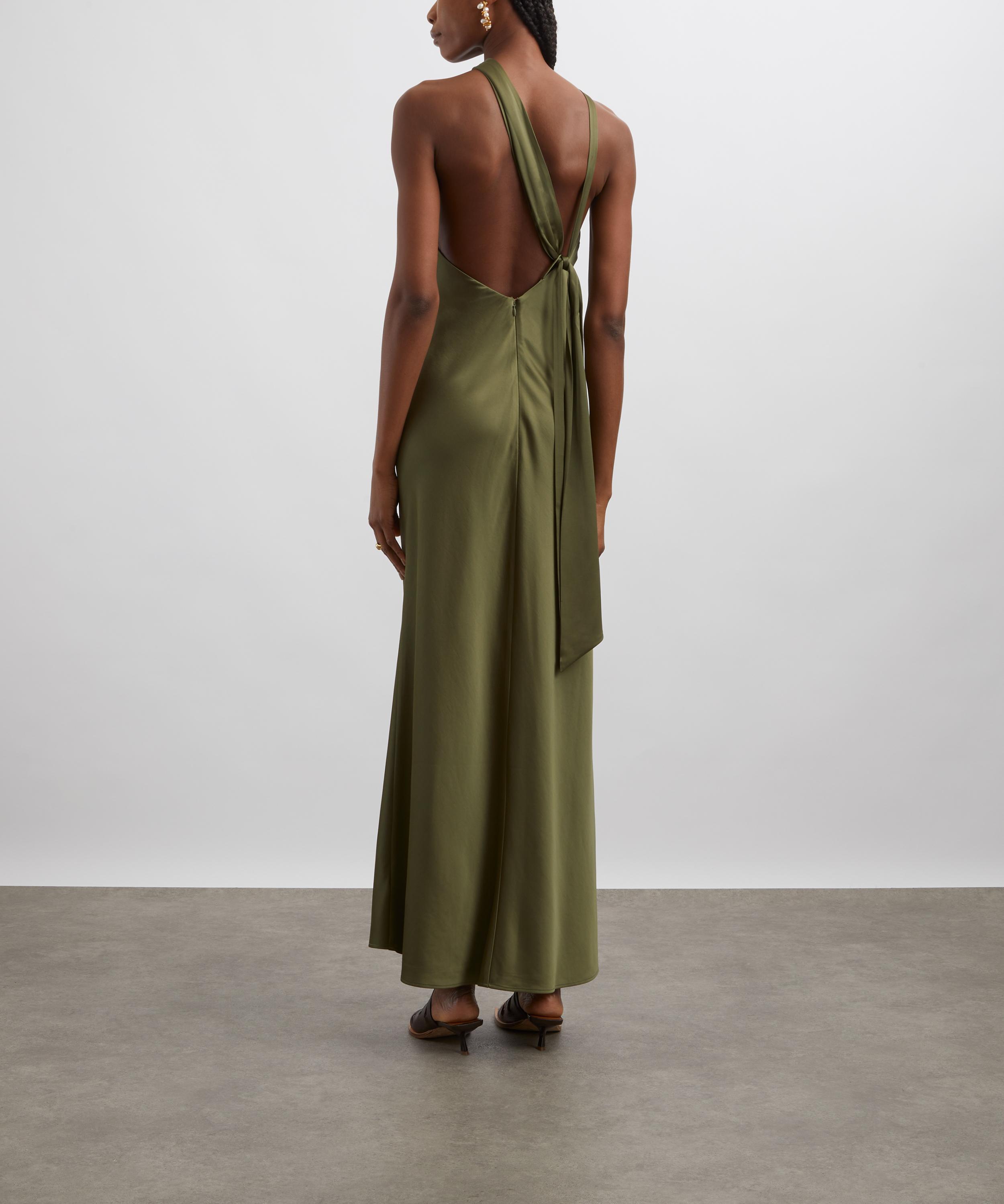 Significant Other - Pesto Lucile Draped Satin Maxi Dress image number 3