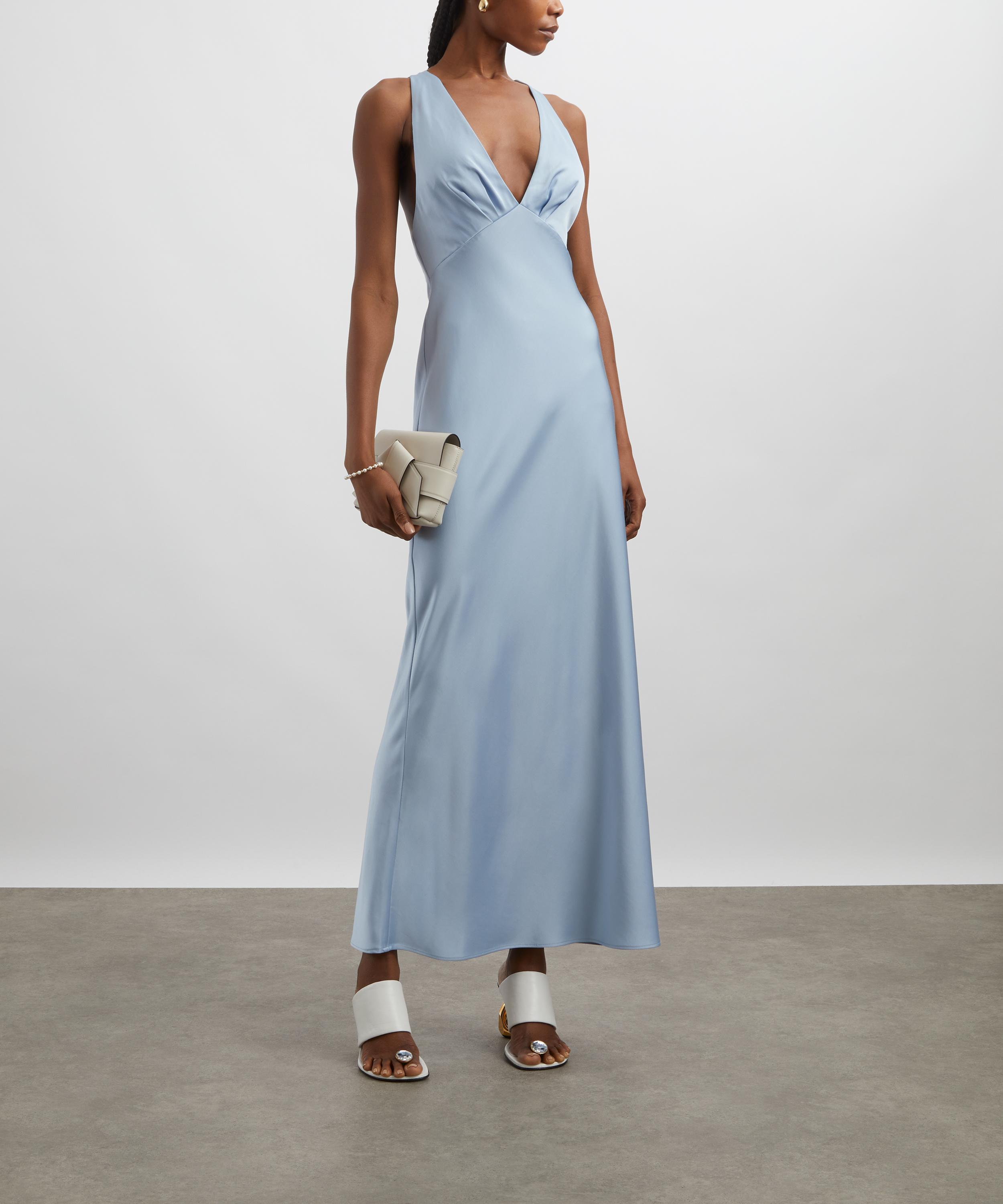 Signficant Other - Ice Blue Lucile Bias Satin Maxi Dress image number 1