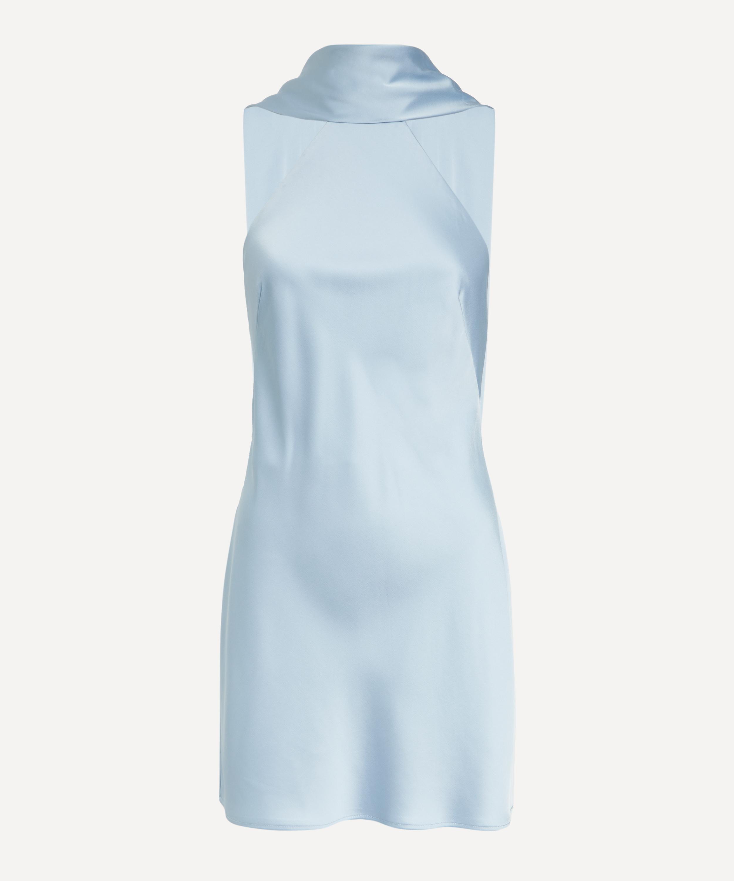 Significant Other - Ice Blue Lucile Draped Satin Maxi Dress