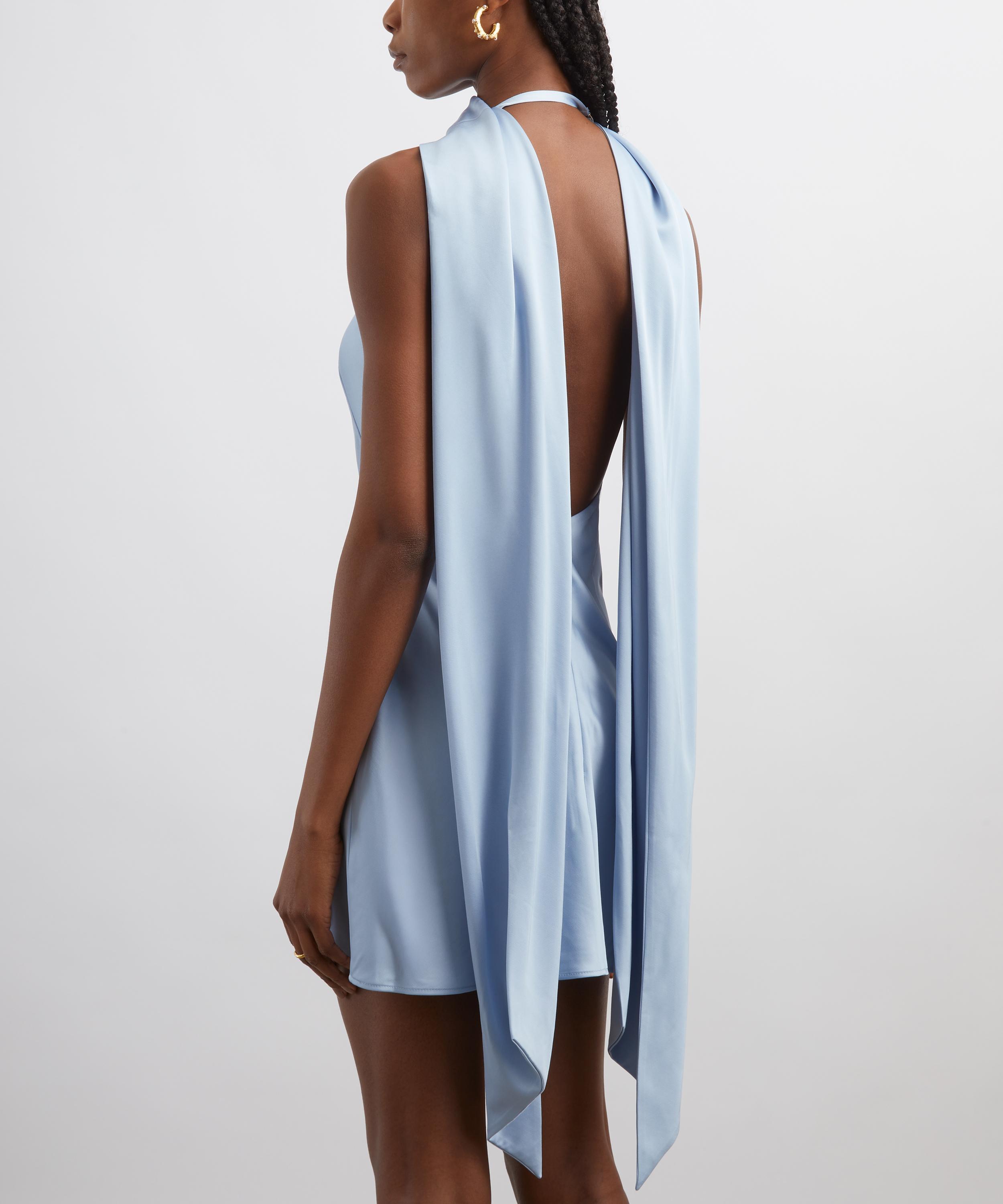 Significant Other - Ice Blue Lucile Draped Satin Maxi Dress image number 3