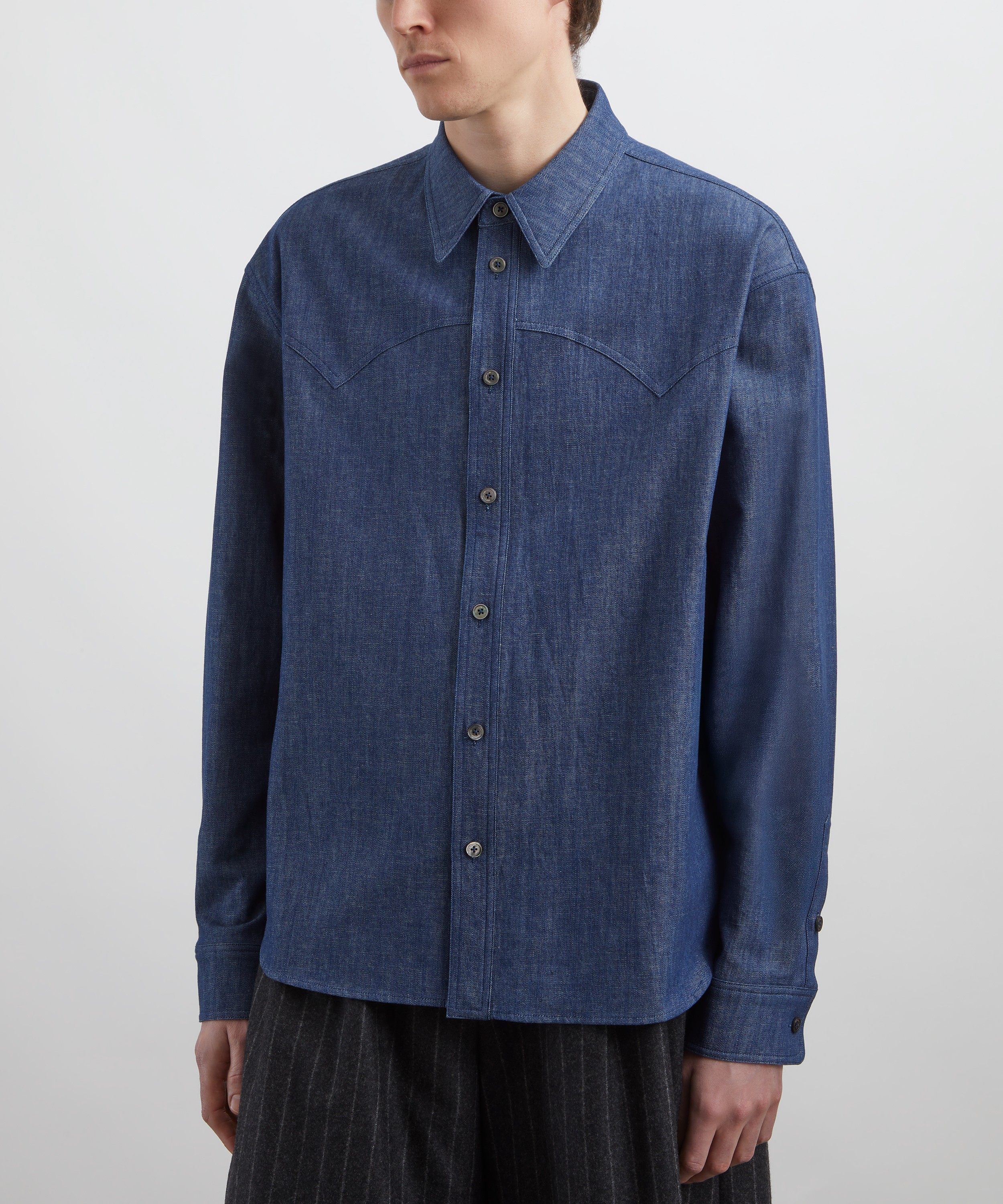 Le17septembre - Blue Western Yoke Denim Shirt image number 2