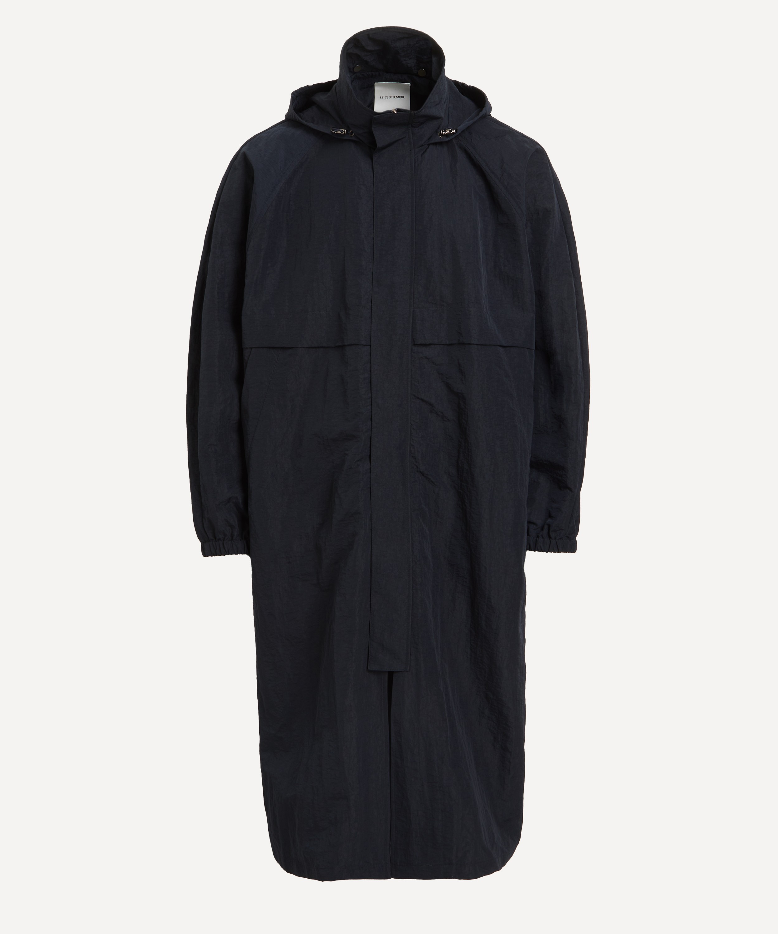 Le17septembre - Navy Hooded Panelled Coat image number 0