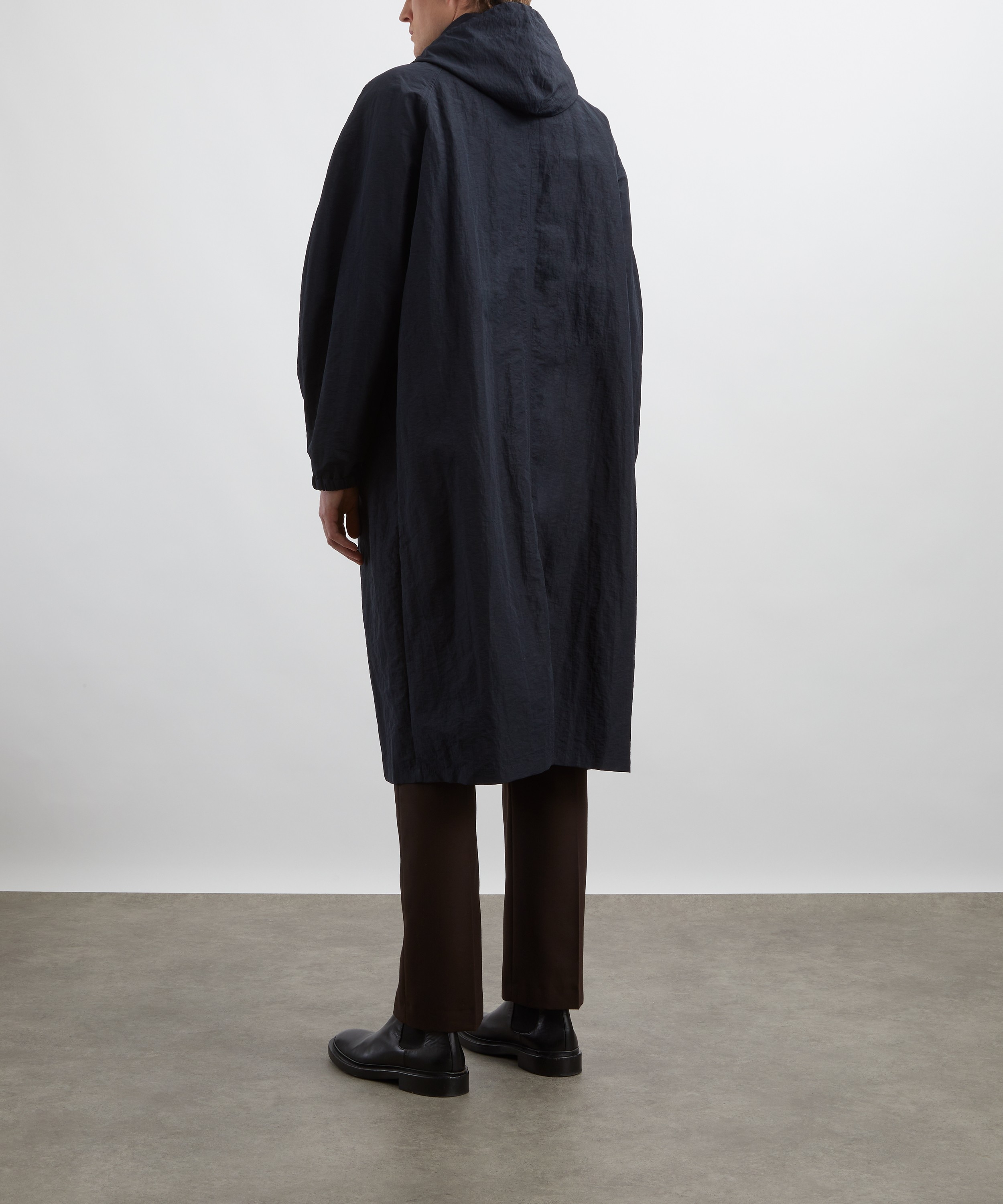 Le17septembre - Navy Hooded Panelled Coat image number 3