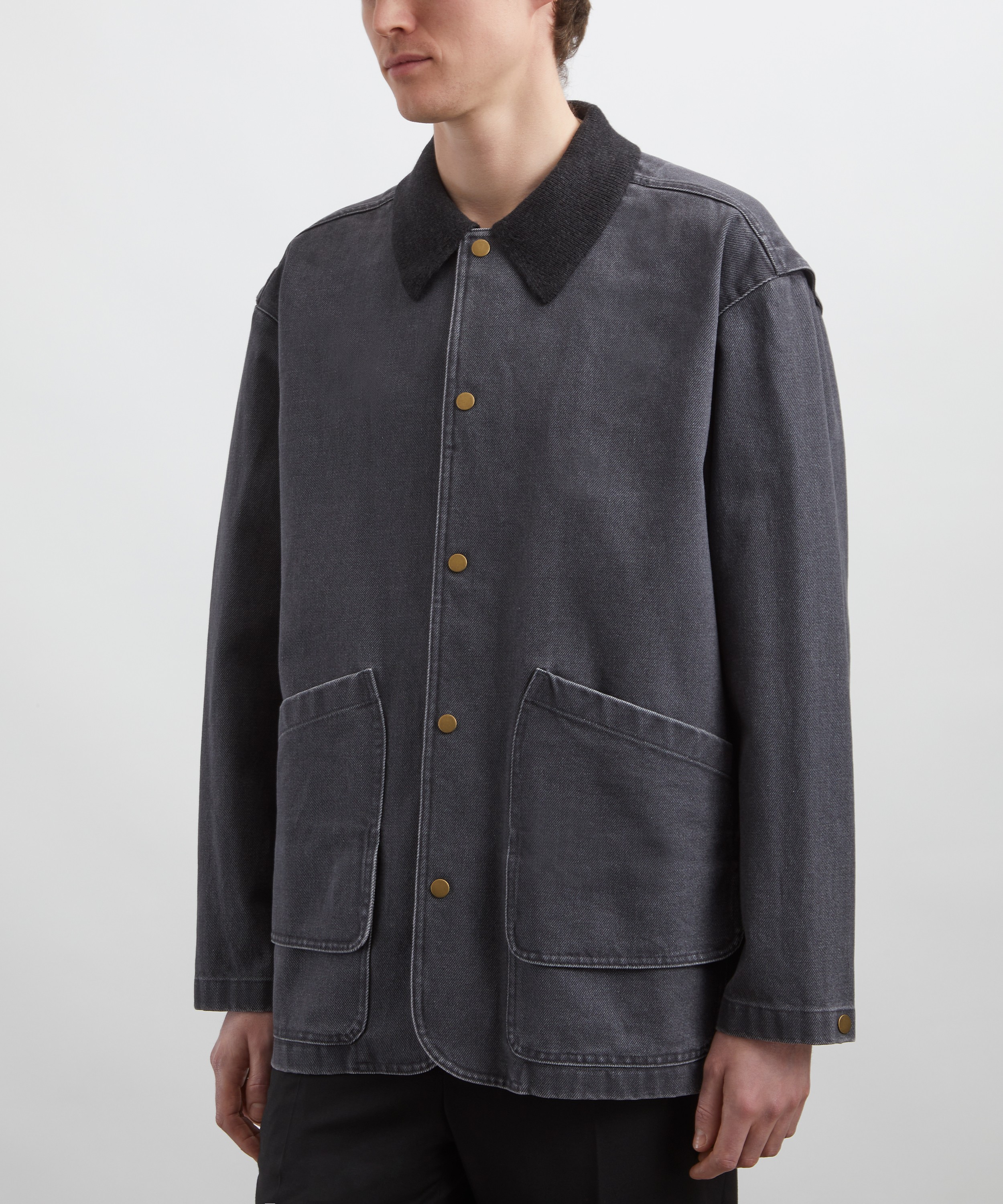 Le17septembre - Navy Knit Collar Field Jacket image number 2