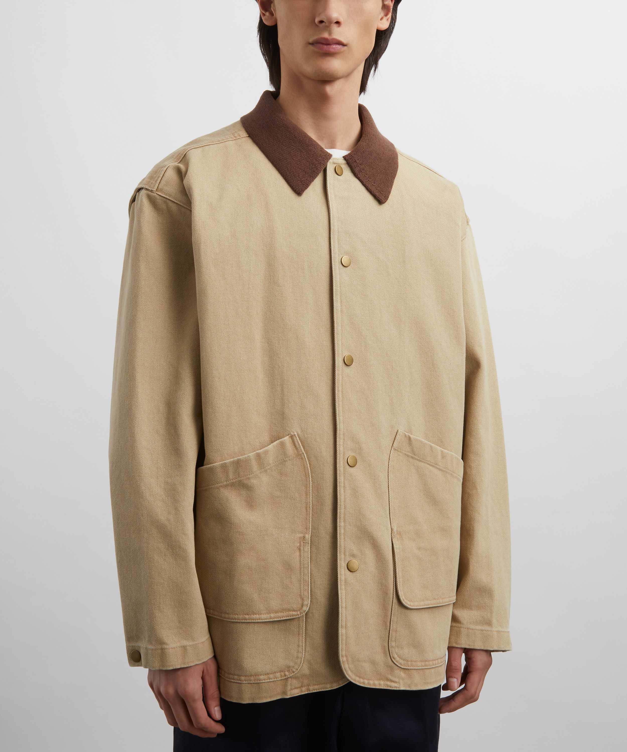 Le17septembre - Beige Knit Collar Field Jacket image number 2