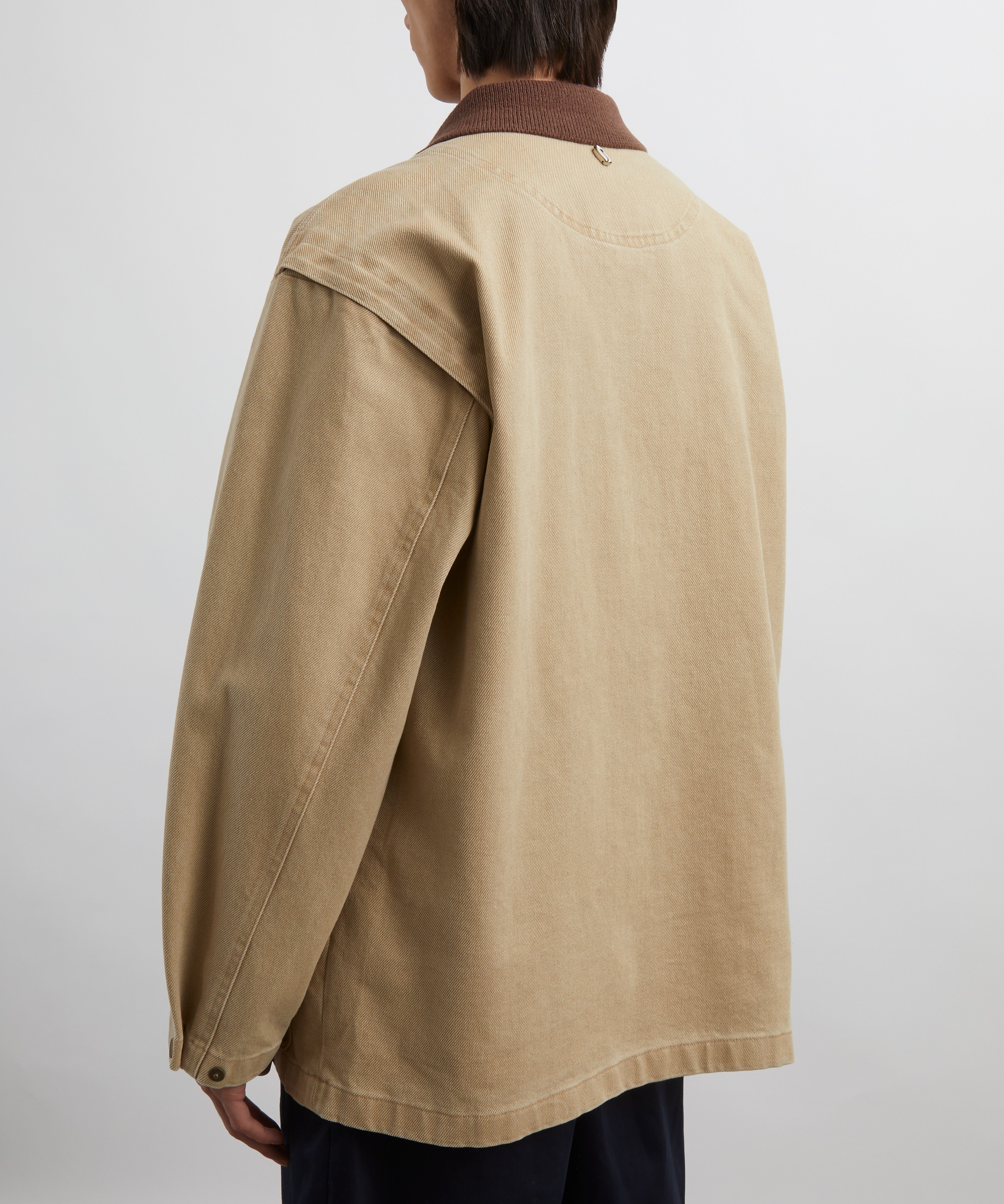 Le17septembre - Beige Knit Collar Field Jacket image number 3