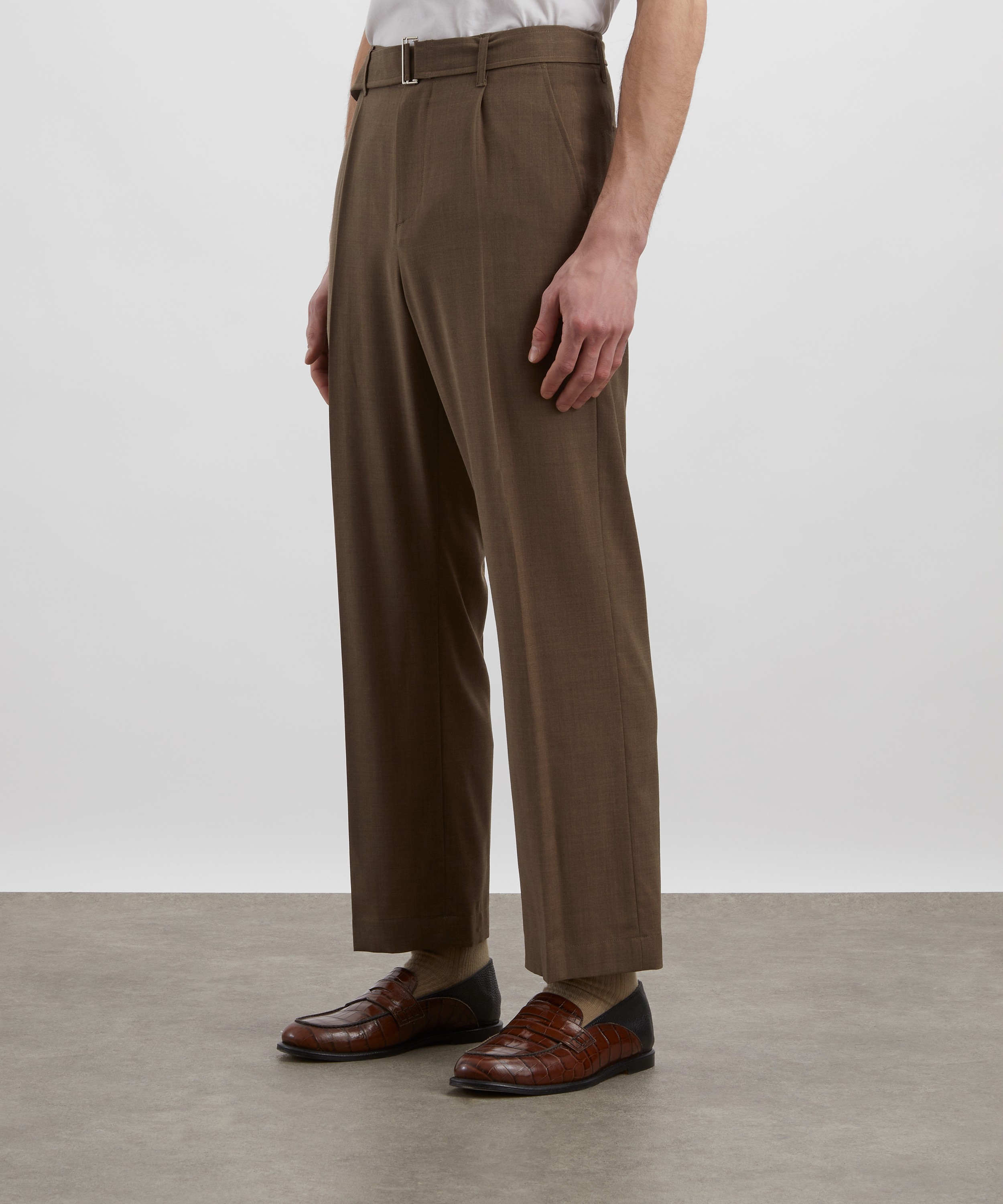 Le17septembre - Beige Belted Wool Trousers image number 2